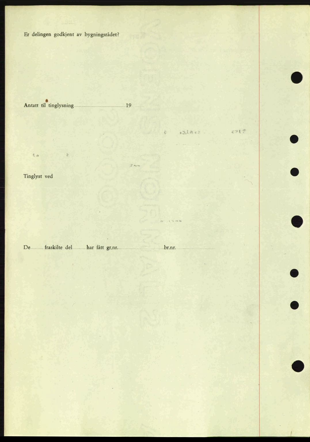 Nordre Sunnmøre sorenskriveri, AV/SAT-A-0006/1/2/2C/2Ca: Mortgage book no. A16, 1943-1943, Diary no: : 1262/1943