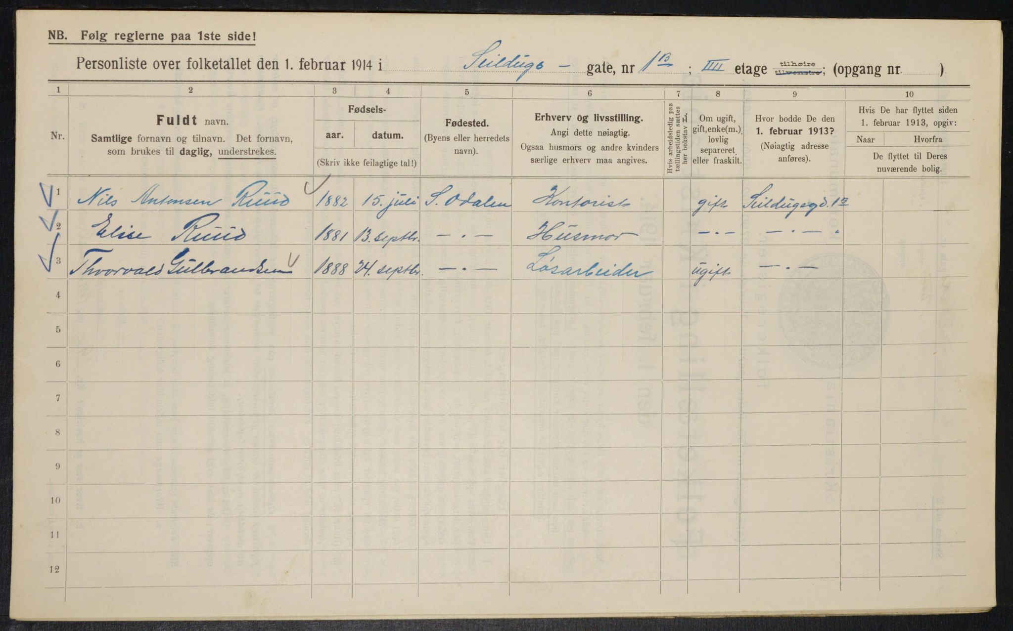 OBA, Municipal Census 1914 for Kristiania, 1914, p. 93648