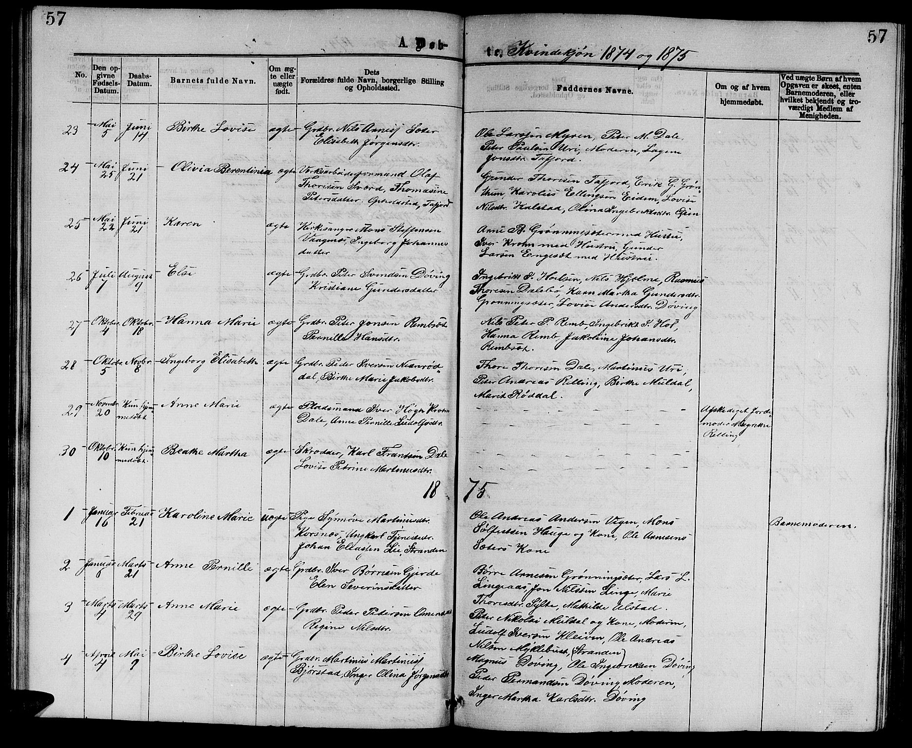 Ministerialprotokoller, klokkerbøker og fødselsregistre - Møre og Romsdal, SAT/A-1454/519/L0262: Parish register (copy) no. 519C03, 1866-1884, p. 57