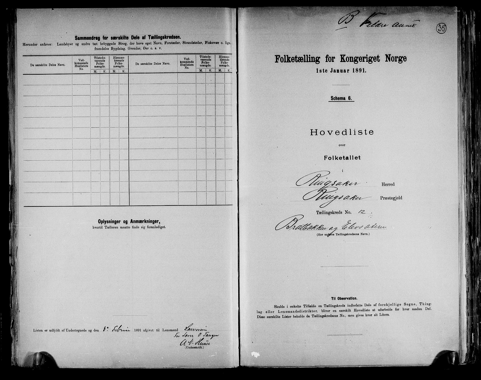 RA, 1891 census for 0412 Ringsaker, 1891, p. 35