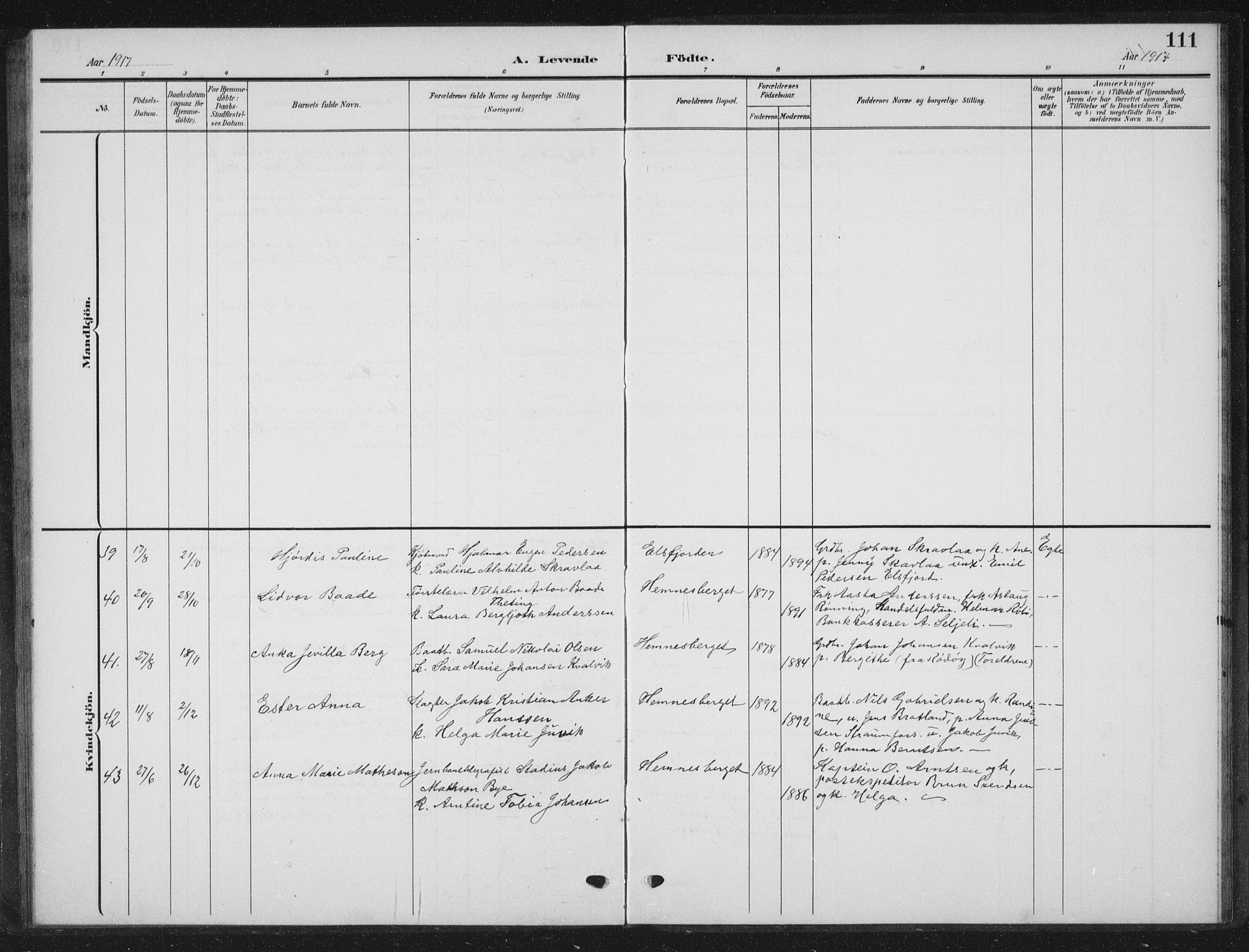 Ministerialprotokoller, klokkerbøker og fødselsregistre - Nordland, AV/SAT-A-1459/825/L0370: Parish register (copy) no. 825C07, 1903-1923, p. 111