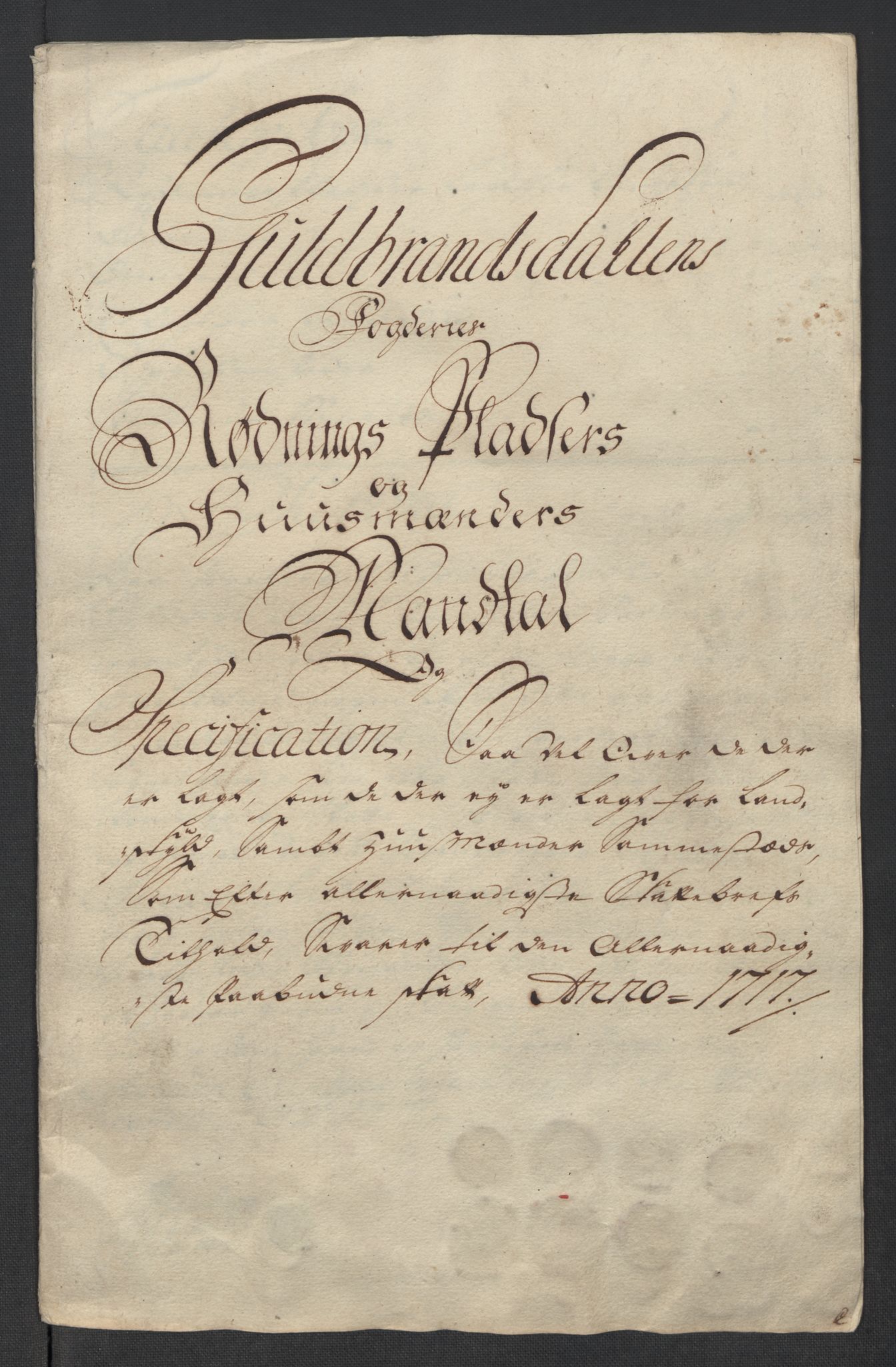 Rentekammeret inntil 1814, Reviderte regnskaper, Fogderegnskap, RA/EA-4092/R17/L1187: Fogderegnskap Gudbrandsdal, 1717, p. 34