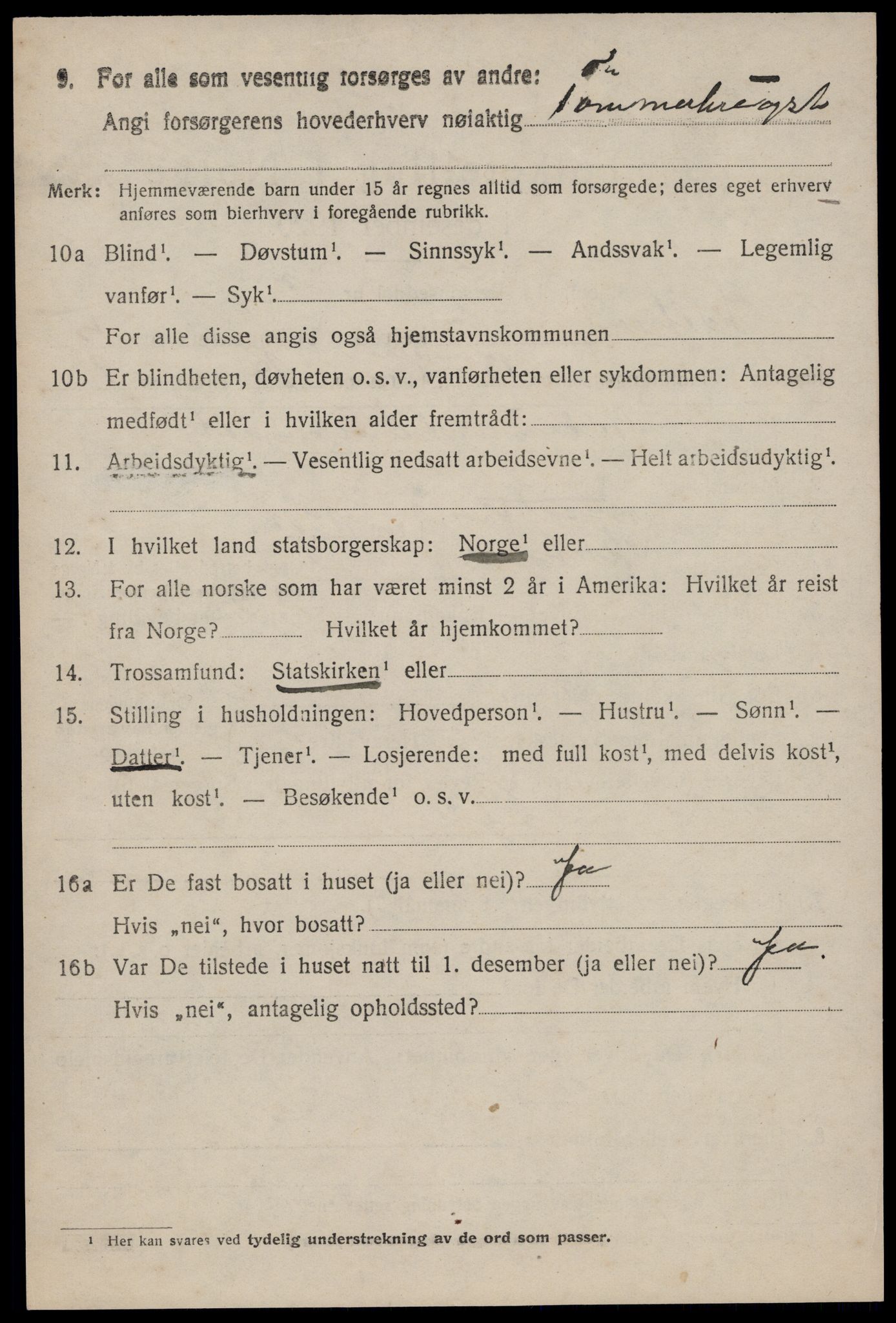 SAKO, 1920 census for Kviteseid, 1920, p. 2972