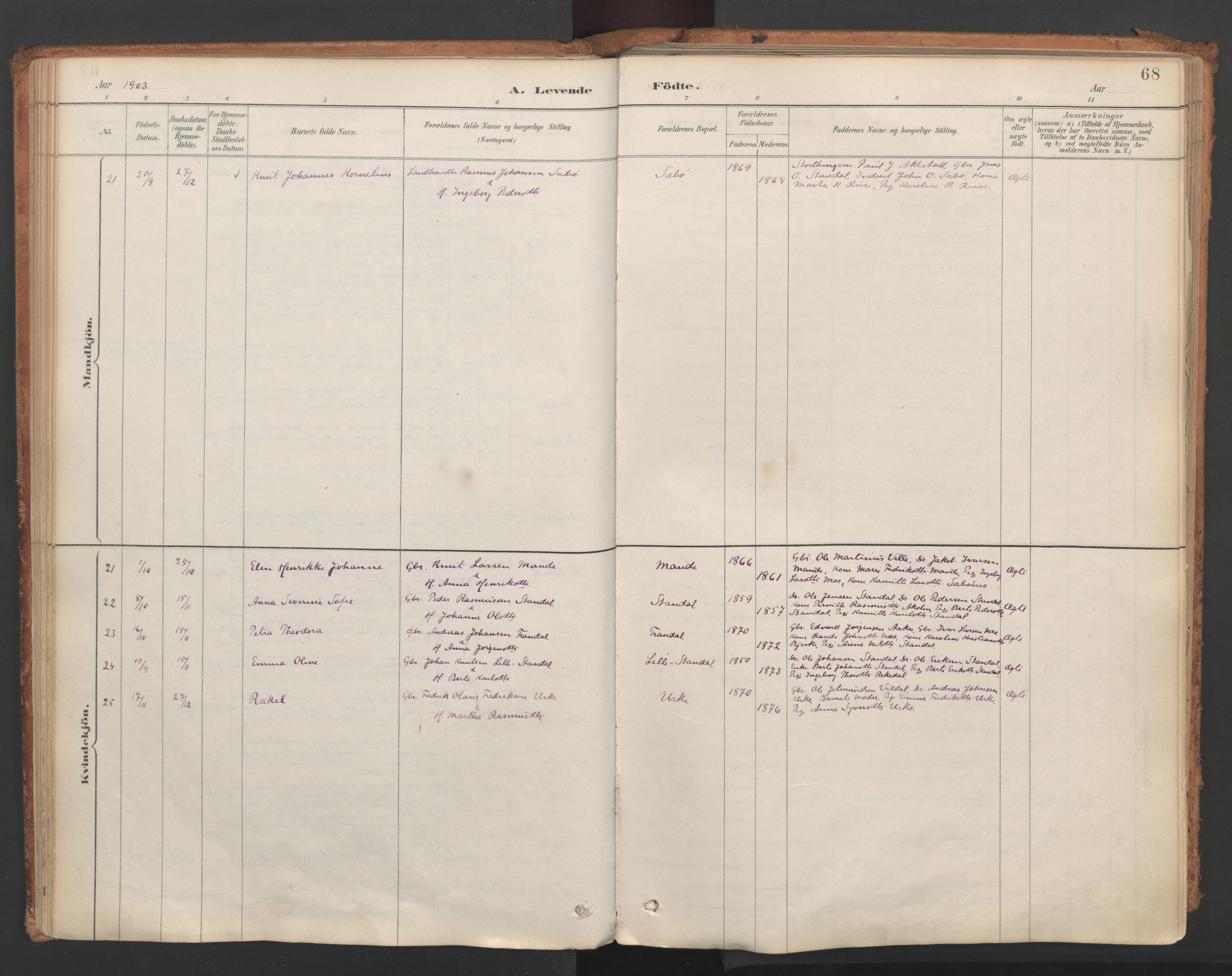 Ministerialprotokoller, klokkerbøker og fødselsregistre - Møre og Romsdal, AV/SAT-A-1454/515/L0211: Parish register (official) no. 515A07, 1886-1910, p. 68