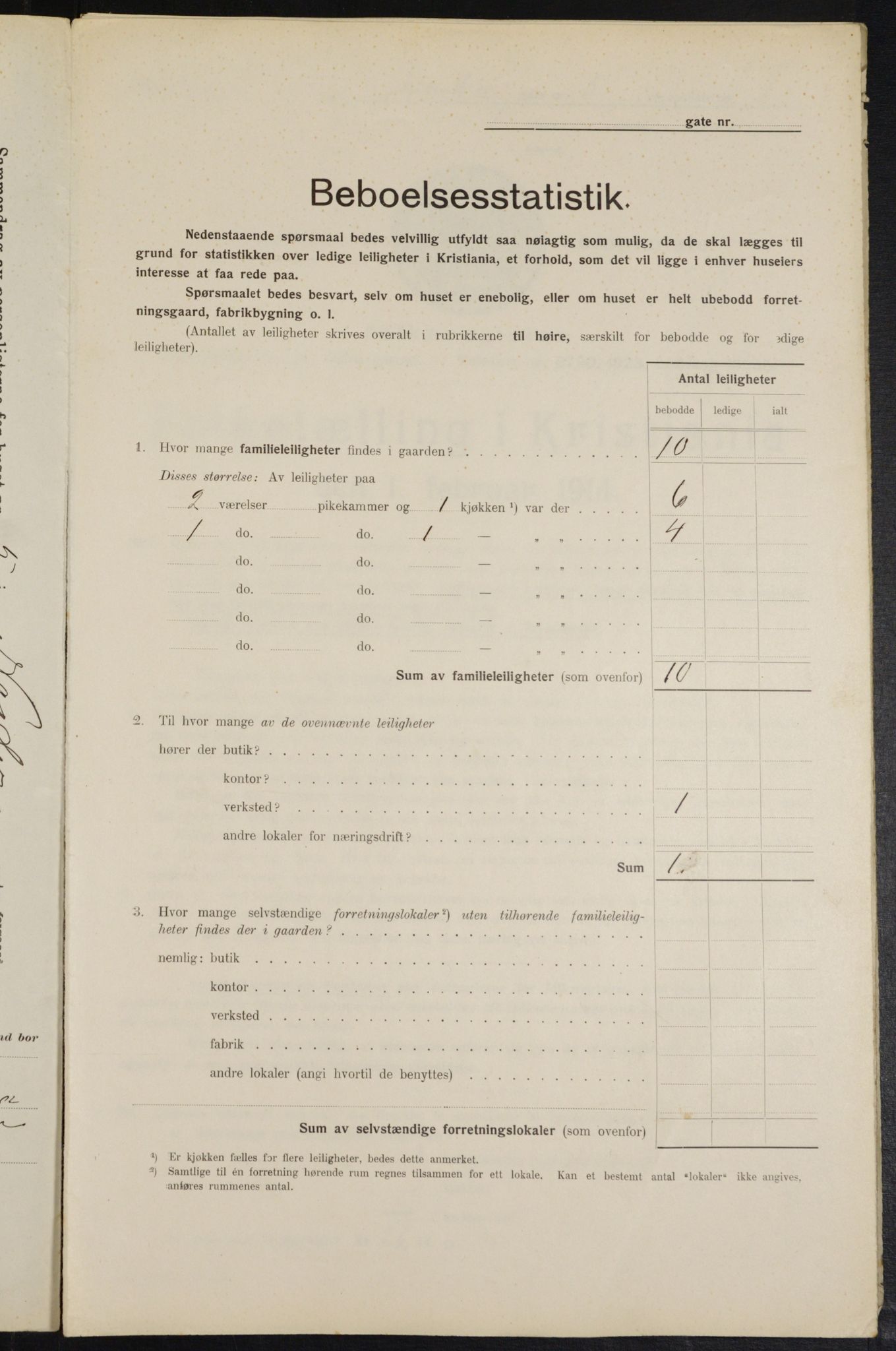 OBA, Municipal Census 1914 for Kristiania, 1914, p. 73052