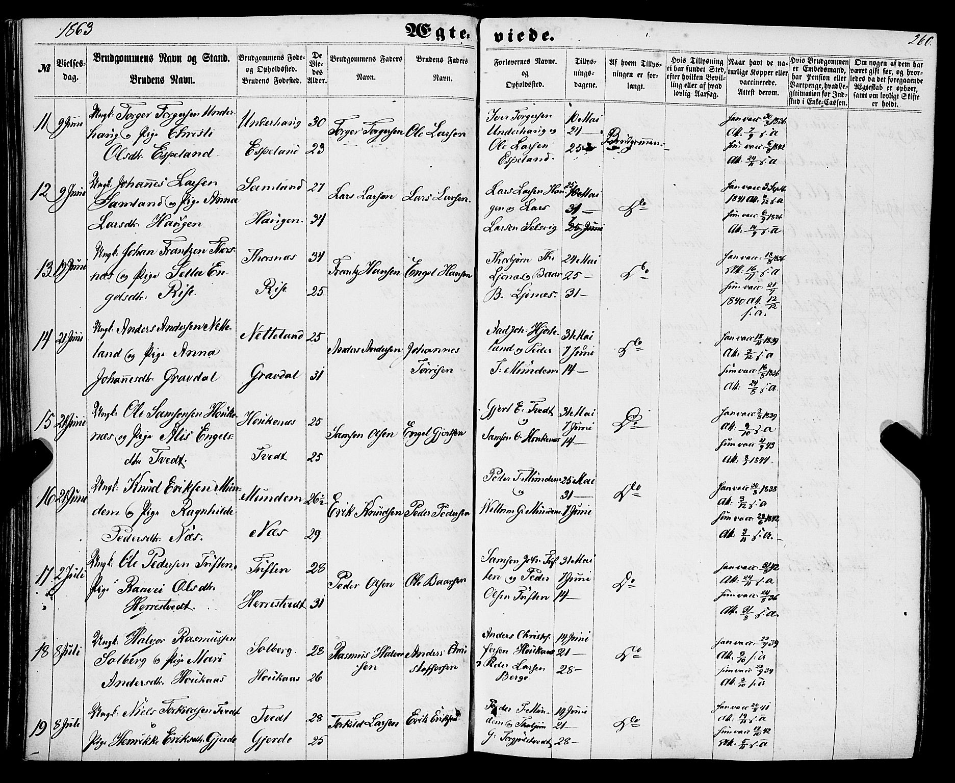 Strandebarm sokneprestembete, AV/SAB-A-78401/H/Haa: Parish register (official) no. A 8, 1858-1872, p. 260