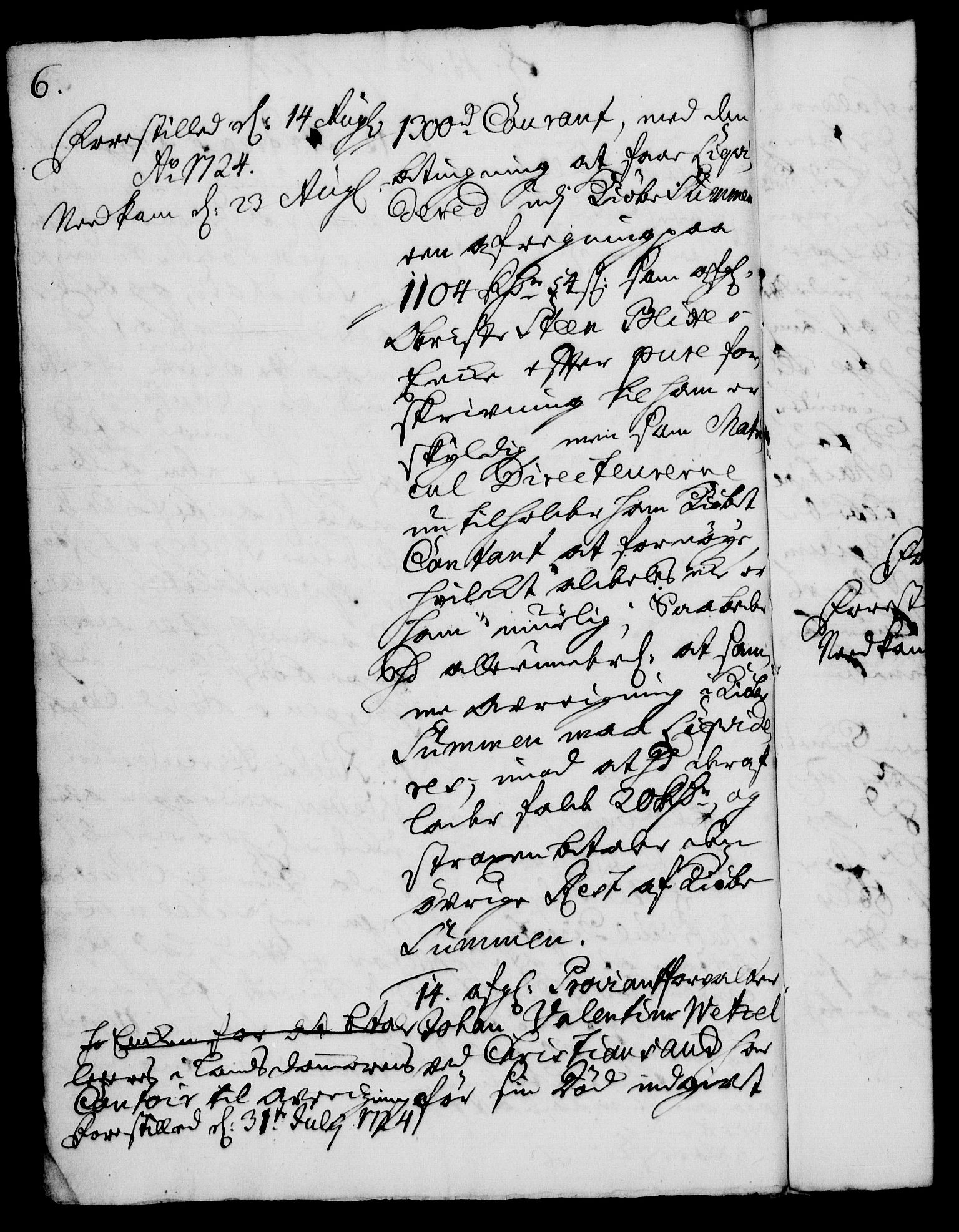 Rentekammeret, Kammerkanselliet, AV/RA-EA-3111/G/Gh/Gha/L0007: Norsk ekstraktmemorialprotokoll (merket RK 53.52), 1724-1725, p. 6