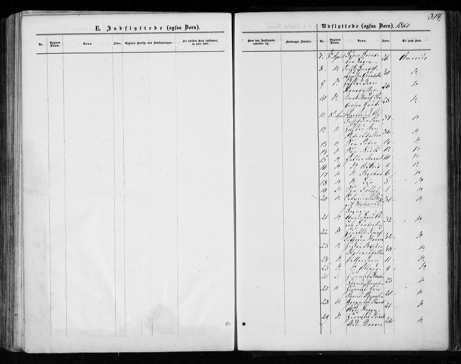 Gol kirkebøker, AV/SAKO-A-226/F/Fa/L0003: Parish register (official) no. I 3, 1863-1875, p. 314