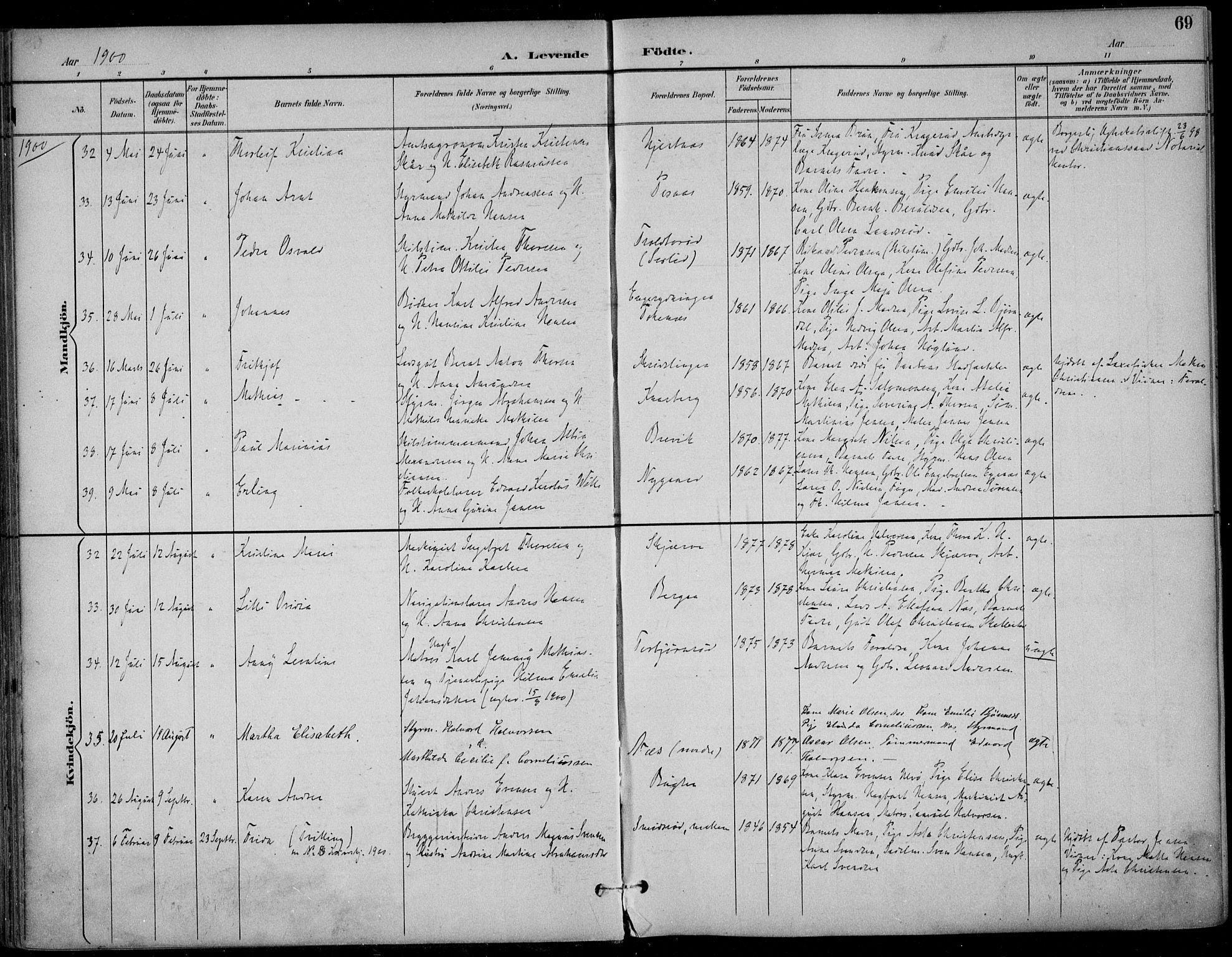 Nøtterøy kirkebøker, AV/SAKO-A-354/F/Fa/L0009: Parish register (official) no. I 9, 1894-1907, p. 69