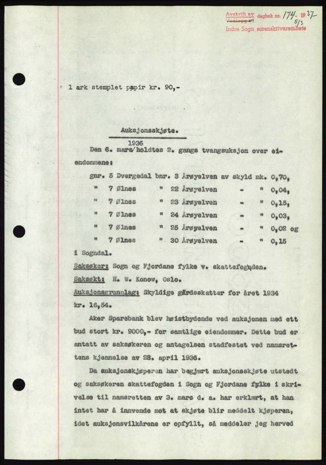 Indre Sogn tingrett, AV/SAB-A-3301/1/G/Gb/Gba/L0030: Mortgage book no. 30, 1935-1937, Deed date: 05.03.1937