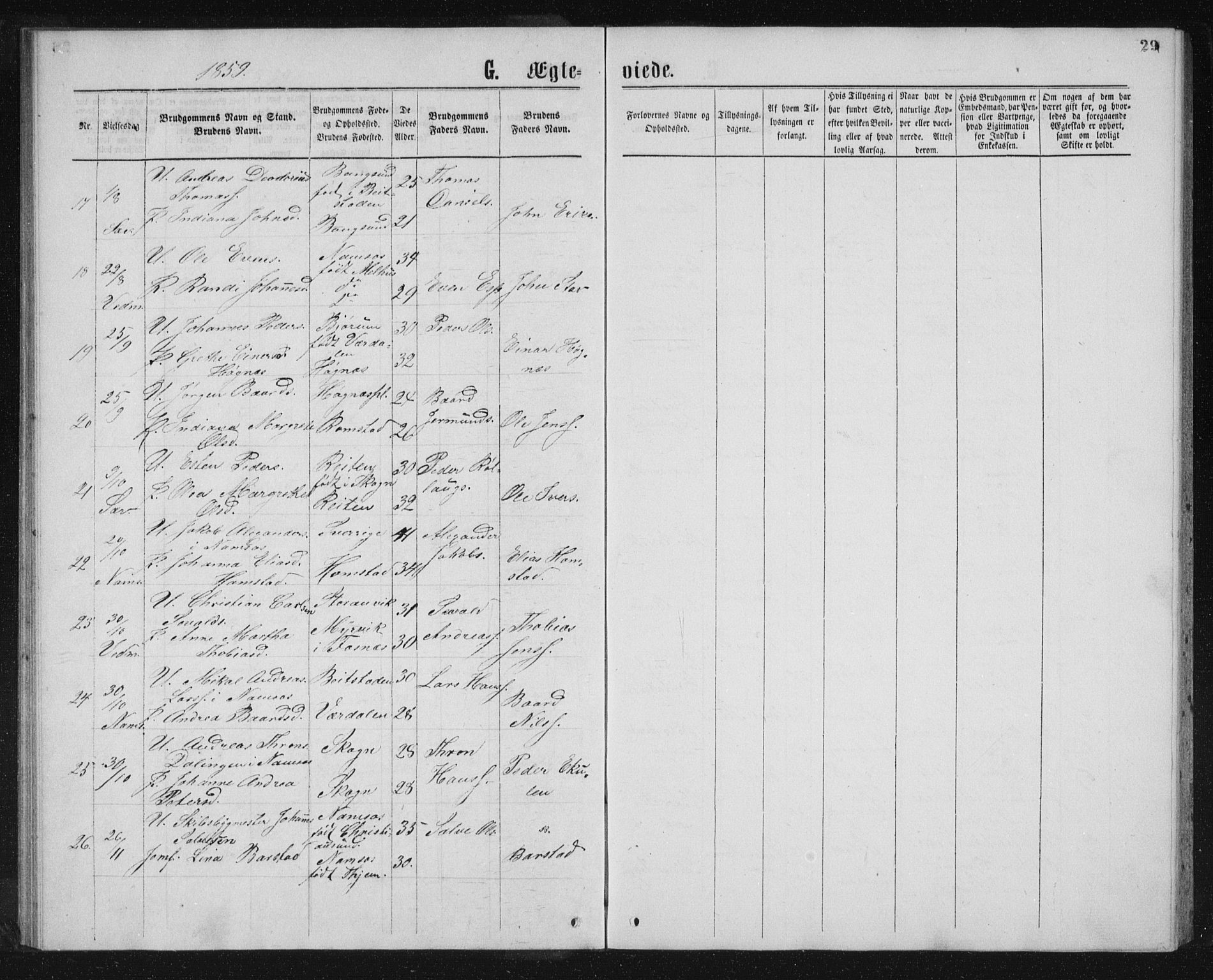 Ministerialprotokoller, klokkerbøker og fødselsregistre - Nord-Trøndelag, SAT/A-1458/768/L0568: Parish register (official) no. 768A03, 1836-1865, p. 29