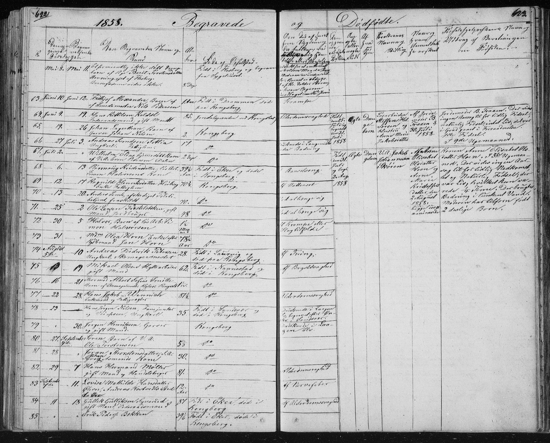 Kongsberg kirkebøker, SAKO/A-22/F/Fa/L0009: Parish register (official) no. I 9, 1839-1858, p. 622-623