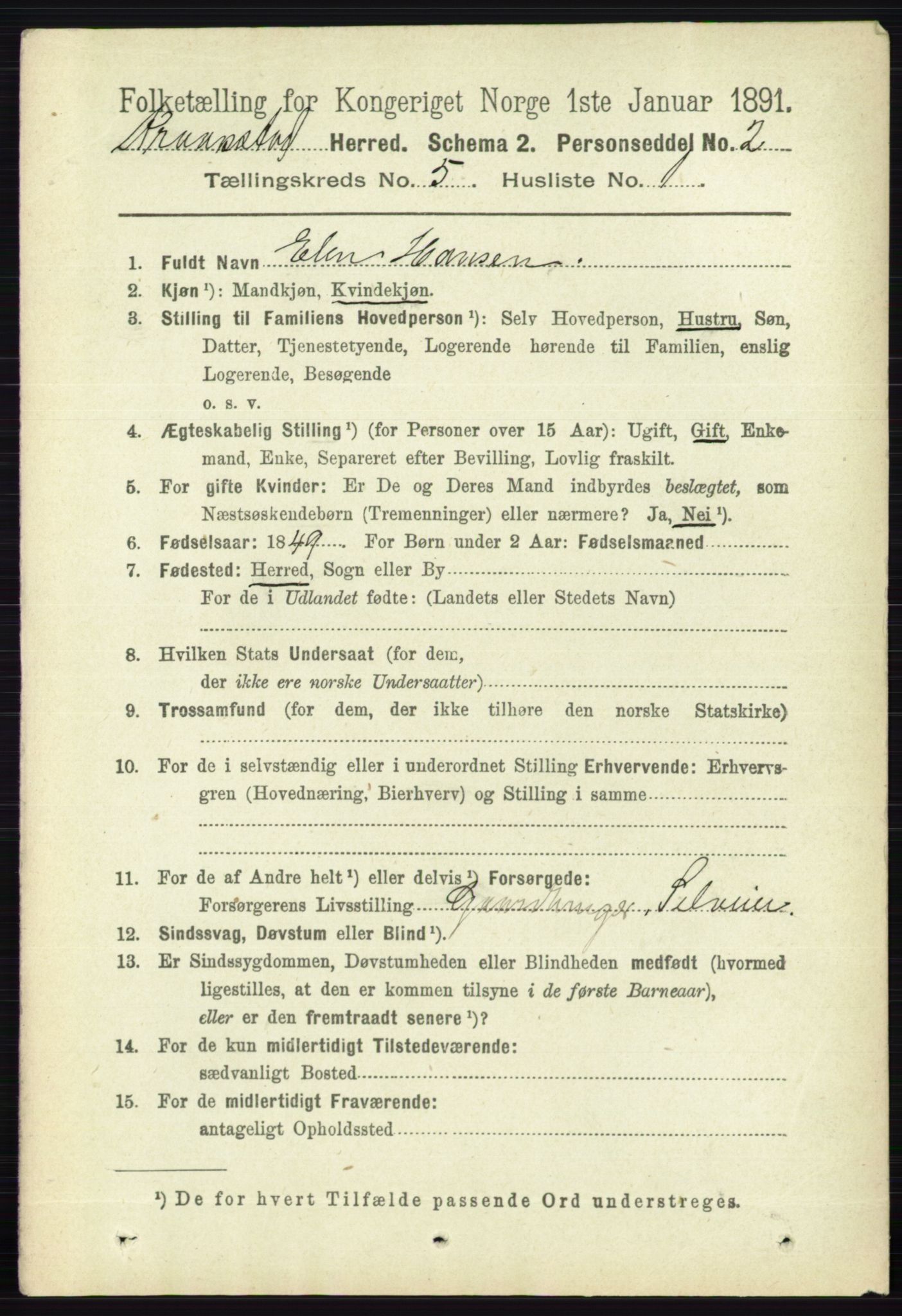 RA, 1891 census for 0212 Kråkstad, 1891, p. 2486