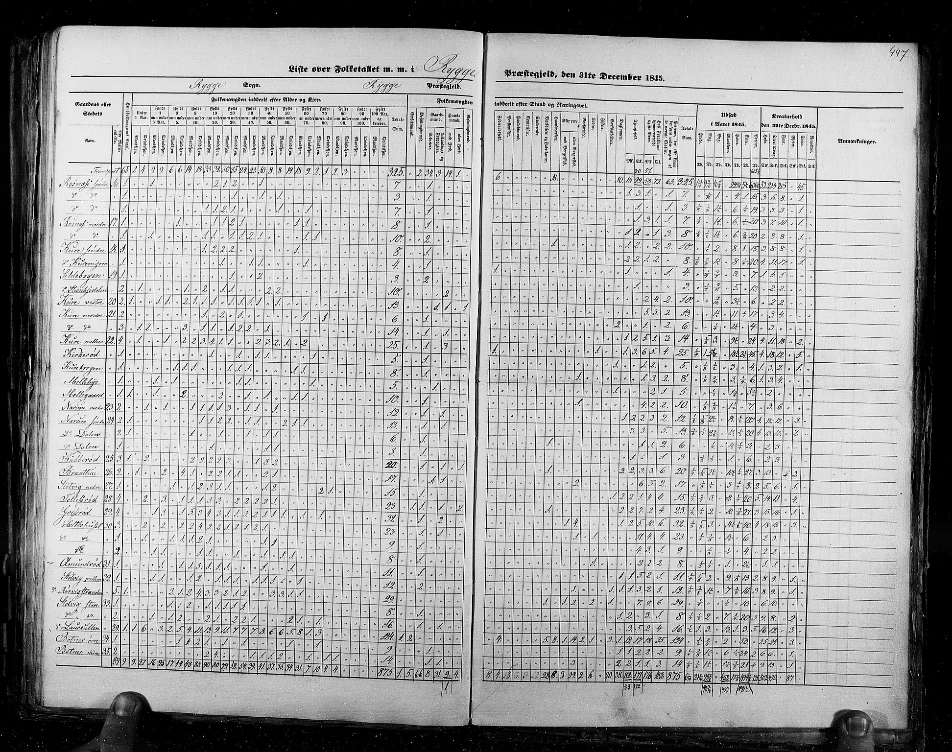 RA, Census 1845, vol. 2: Smålenenes amt og Akershus amt, 1845, p. 447