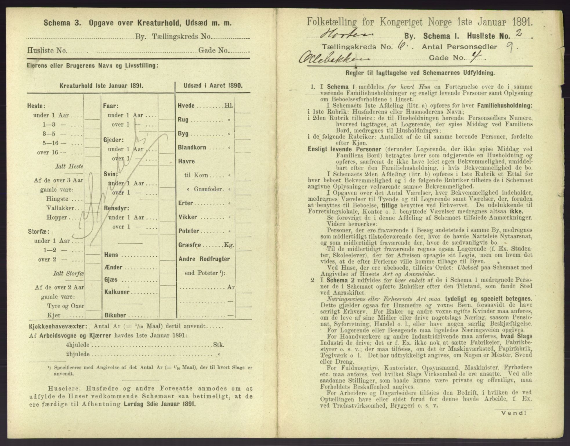 RA, 1891 census for 0703 Horten, 1891, p. 549