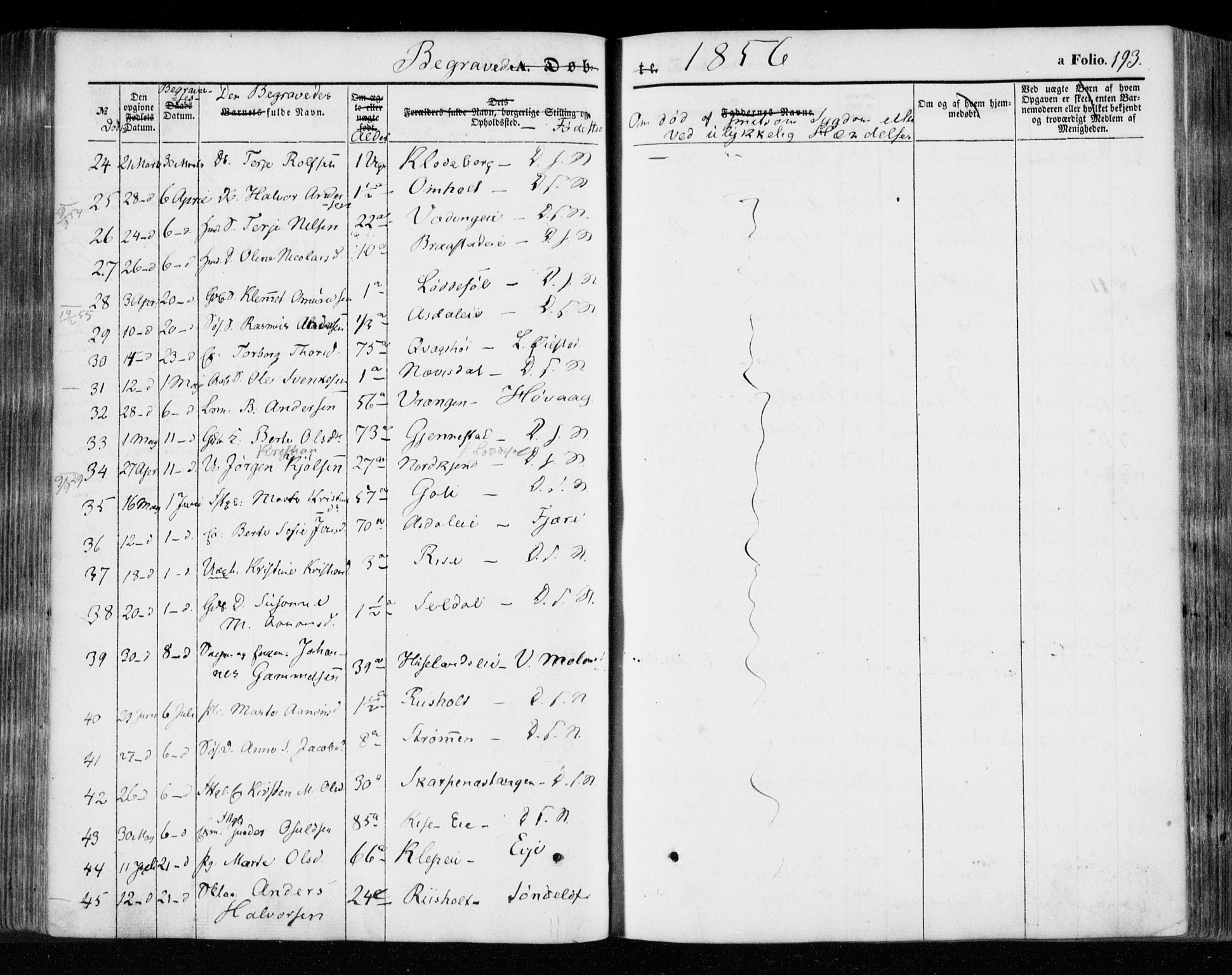 Øyestad sokneprestkontor, AV/SAK-1111-0049/F/Fa/L0014: Parish register (official) no. A 14, 1843-1856, p. 193