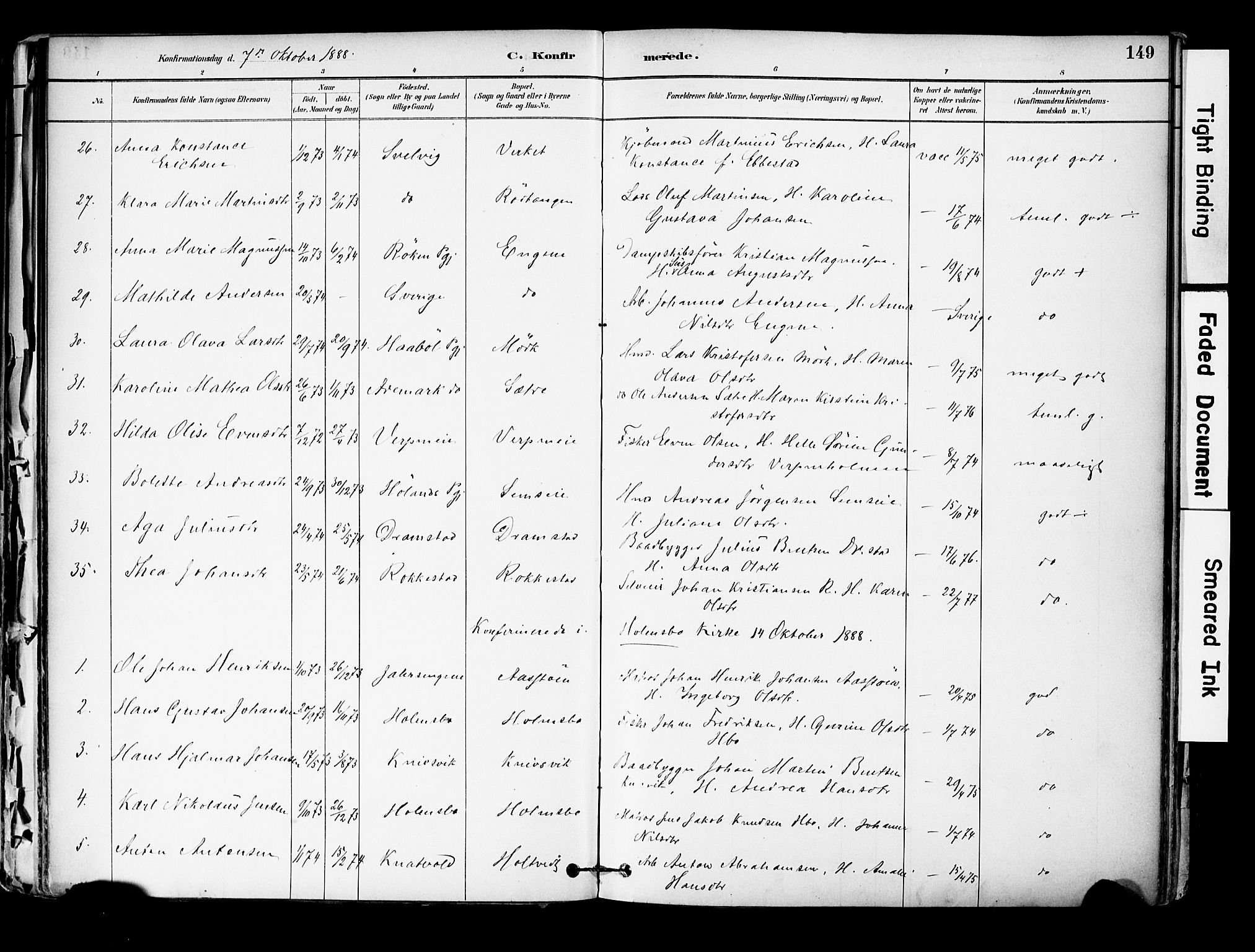 Hurum kirkebøker, AV/SAKO-A-229/F/Fa/L0014: Parish register (official) no. 14, 1882-1895, p. 149