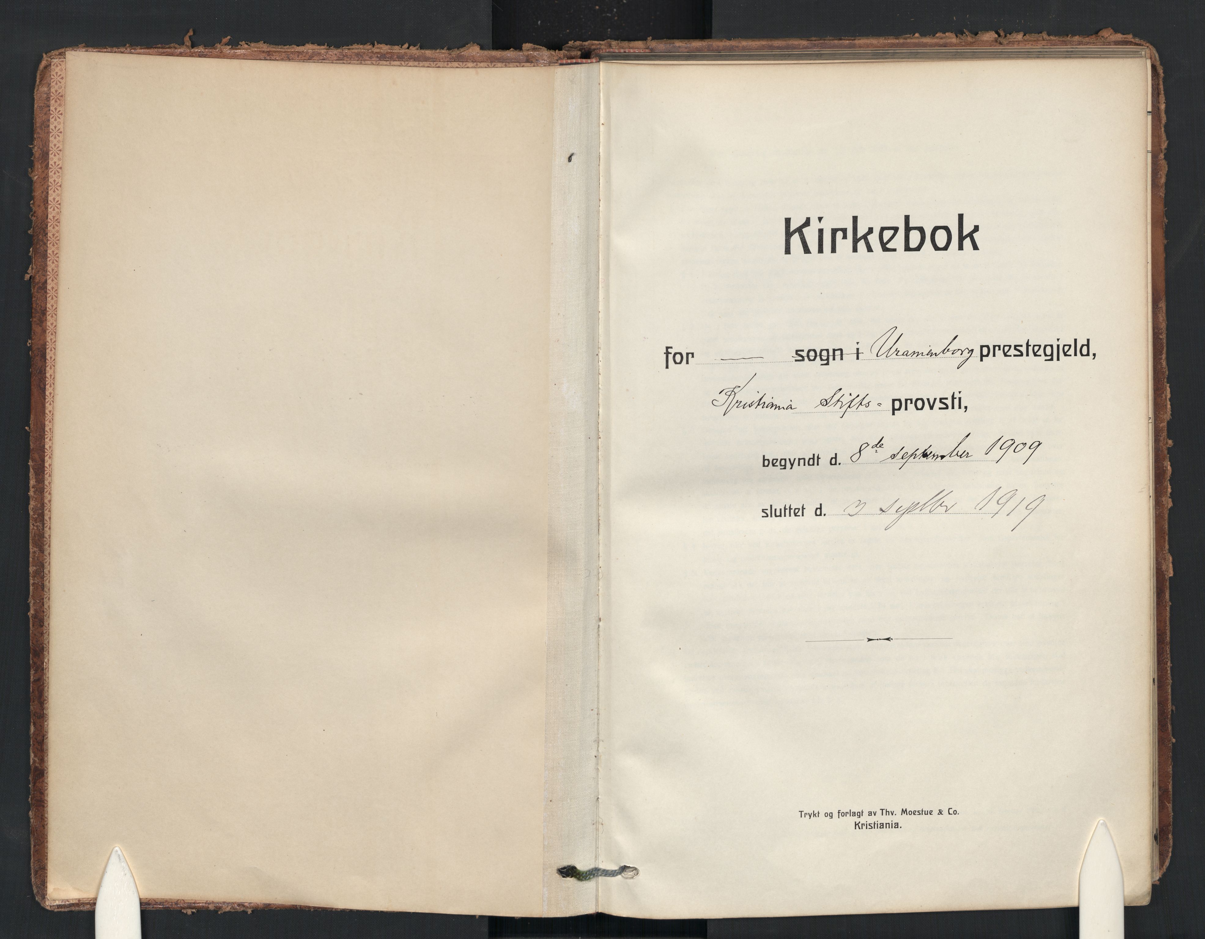 Uranienborg prestekontor Kirkebøker, AV/SAO-A-10877/F/Fa/L0011: Parish register (official) no. 11, 1909-1926