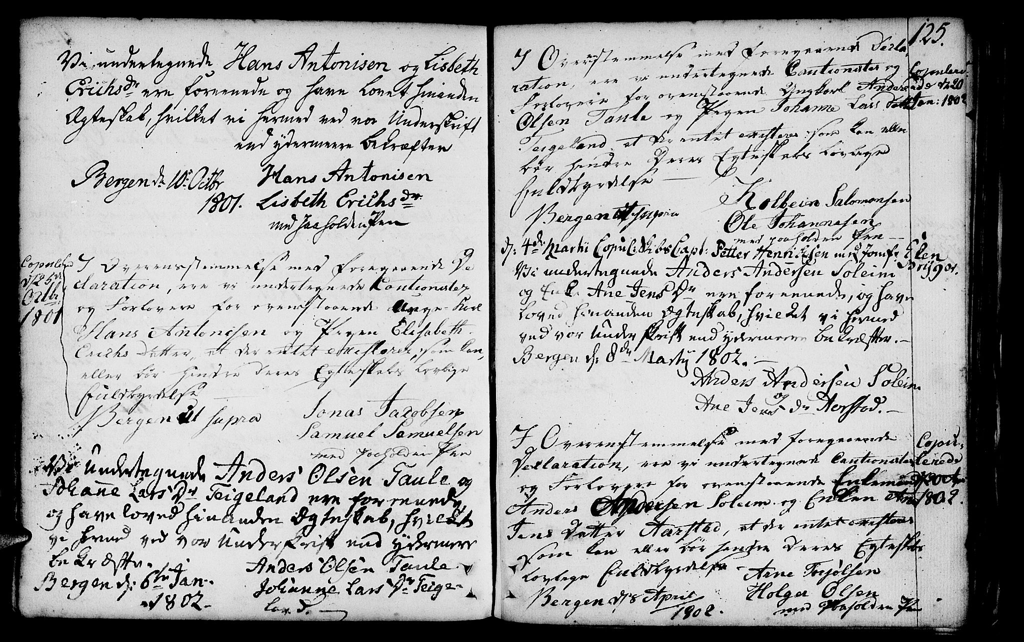 St. Jørgens hospital og Årstad sokneprestembete, AV/SAB-A-99934: Parish register (official) no. A 1, 1743-1823, p. 125