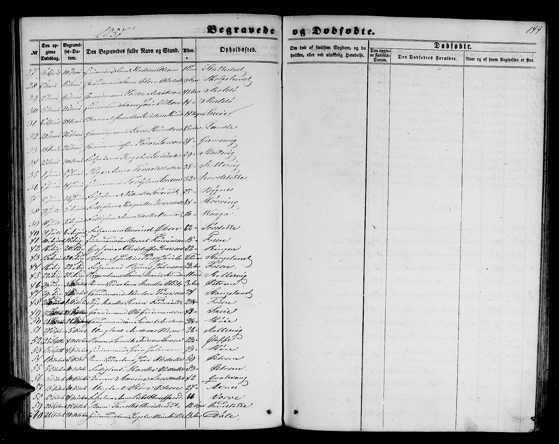 Avaldsnes sokneprestkontor, SAST/A -101851/H/Ha/Hab/L0003: Parish register (copy) no. B 3, 1857-1871, p. 144