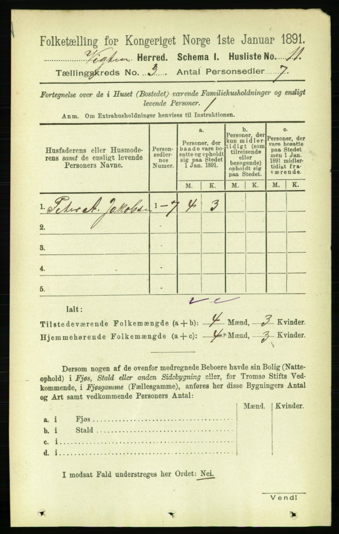 RA, 1891 census for 1750 Vikna, 1891, p. 1669