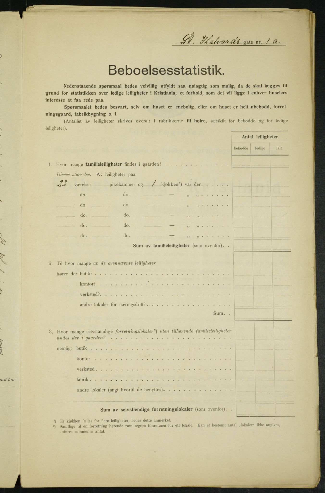 OBA, Municipal Census 1915 for Kristiania, 1915, p. 87040