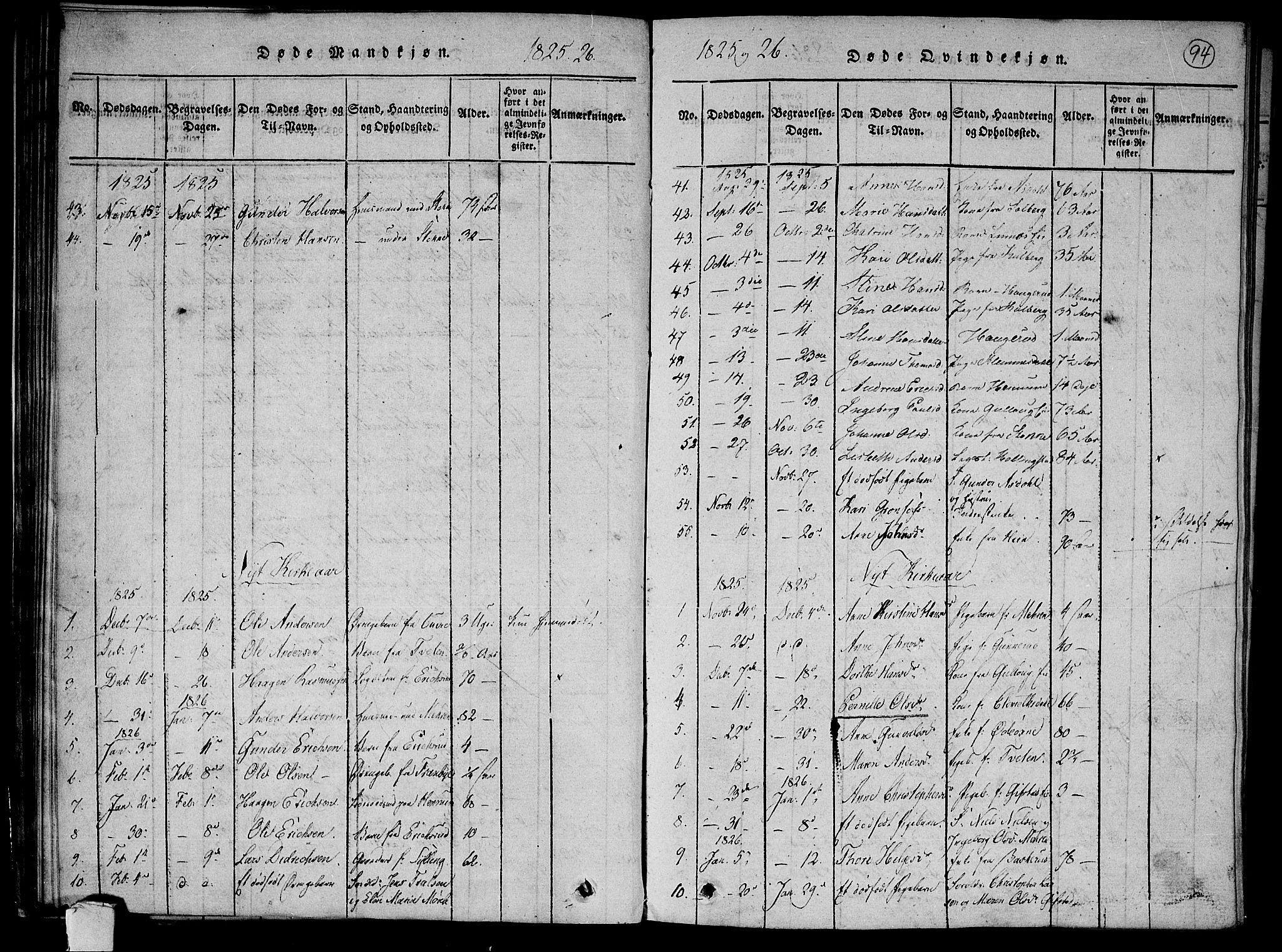 Lier kirkebøker, AV/SAKO-A-230/F/Fa/L0009: Parish register (official) no. I 9, 1824-1827, p. 94