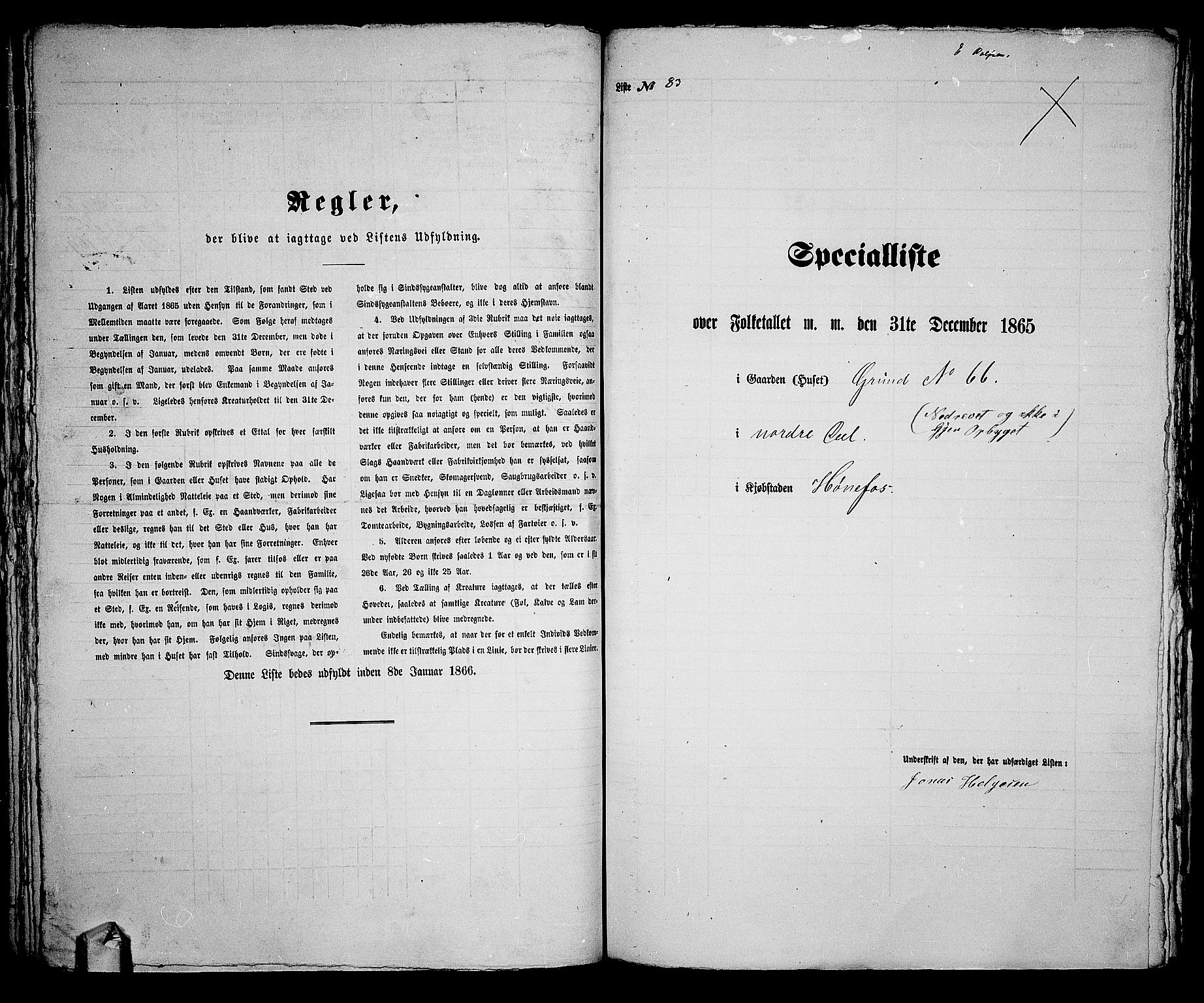 RA, 1865 census for Norderhov/Hønefoss, 1865, p. 160