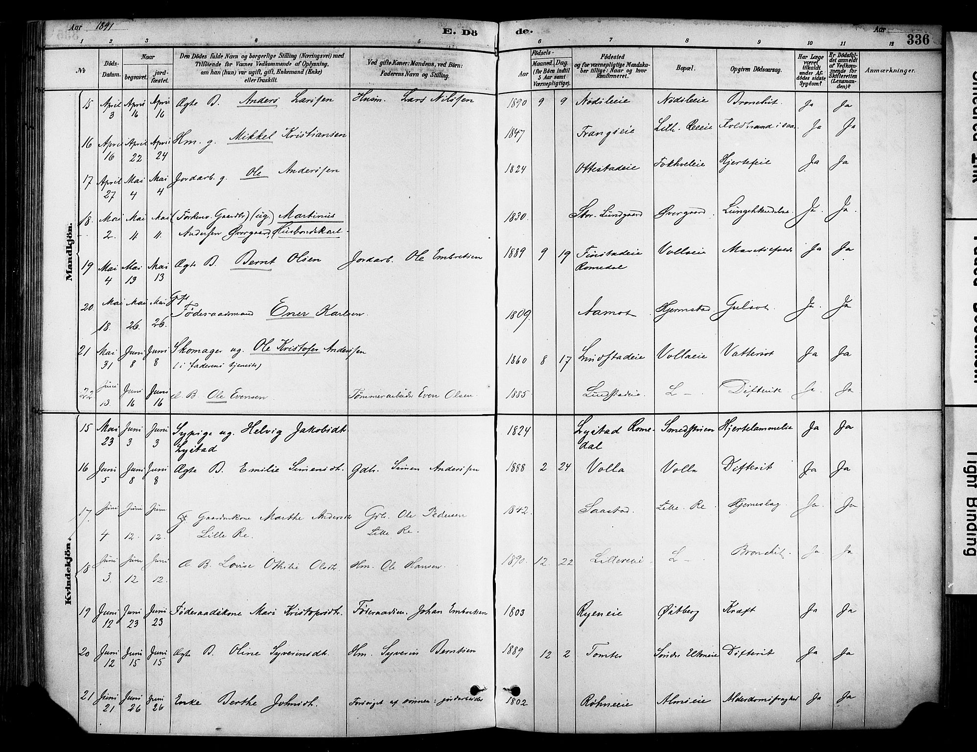 Stange prestekontor, AV/SAH-PREST-002/K/L0017: Parish register (official) no. 17, 1880-1893, p. 336