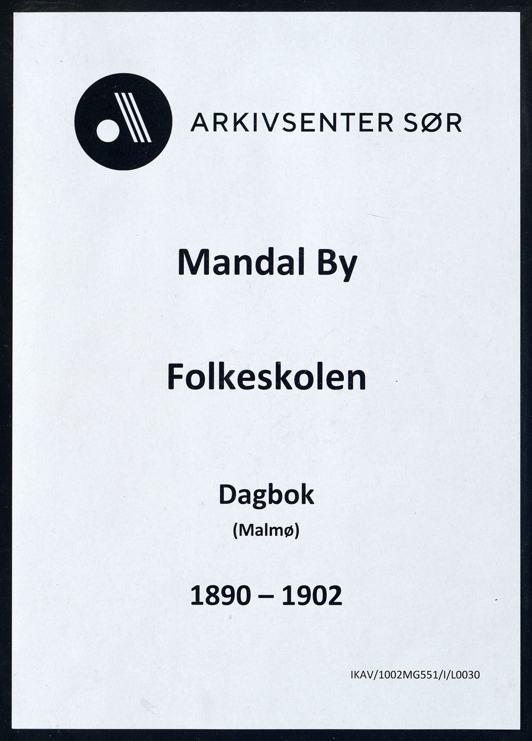 Mandal By - Mandal Allmueskole/Folkeskole/Skole, ARKSOR/1002MG551/I/L0030: Dagbok, 1890-1902