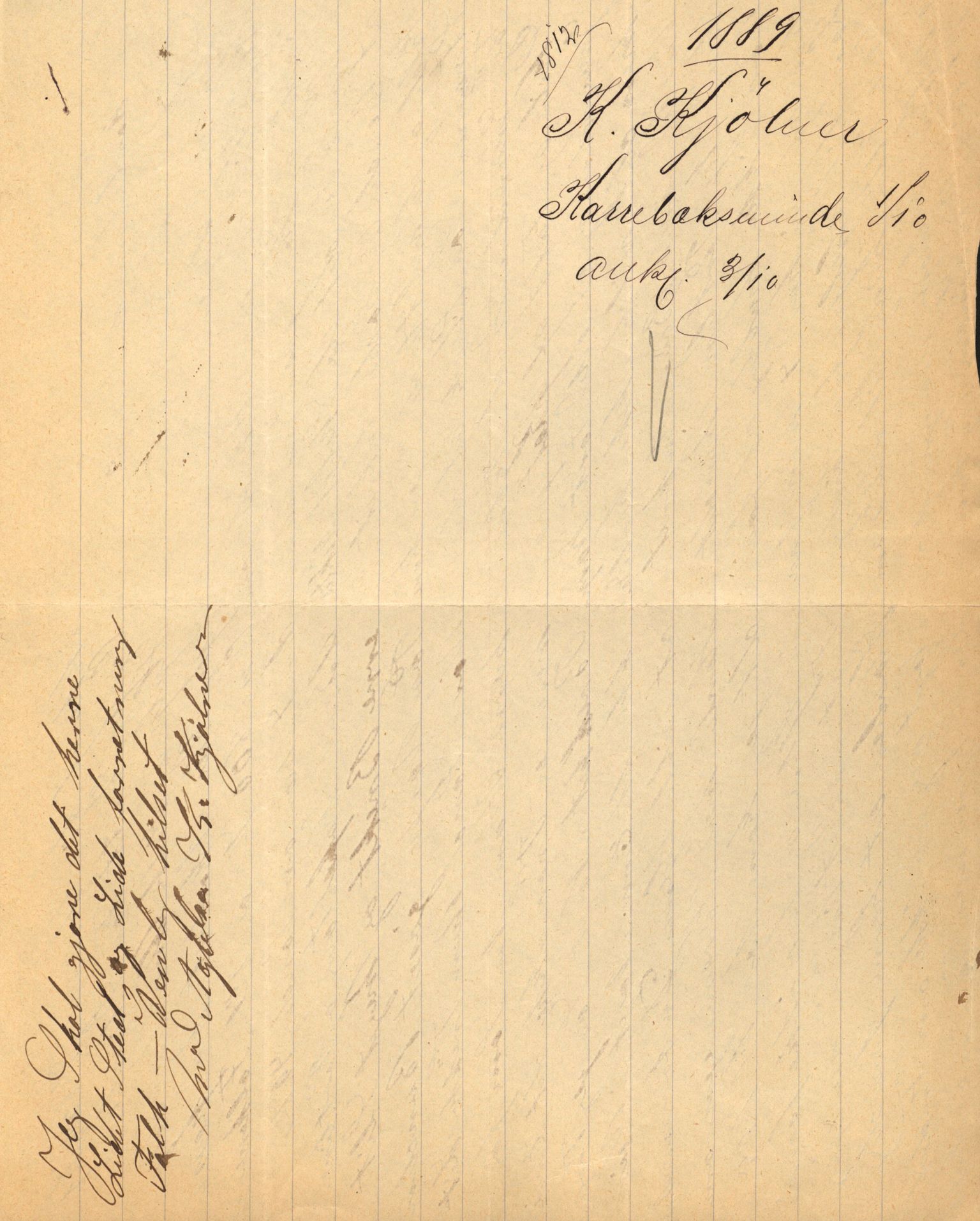 Pa 63 - Østlandske skibsassuranceforening, VEMU/A-1079/G/Ga/L0023/0008: Havaridokumenter / Immanuel, Wilhelm, Tobine, Diaz, Esmeralda, Tjømø, 1889, p. 5