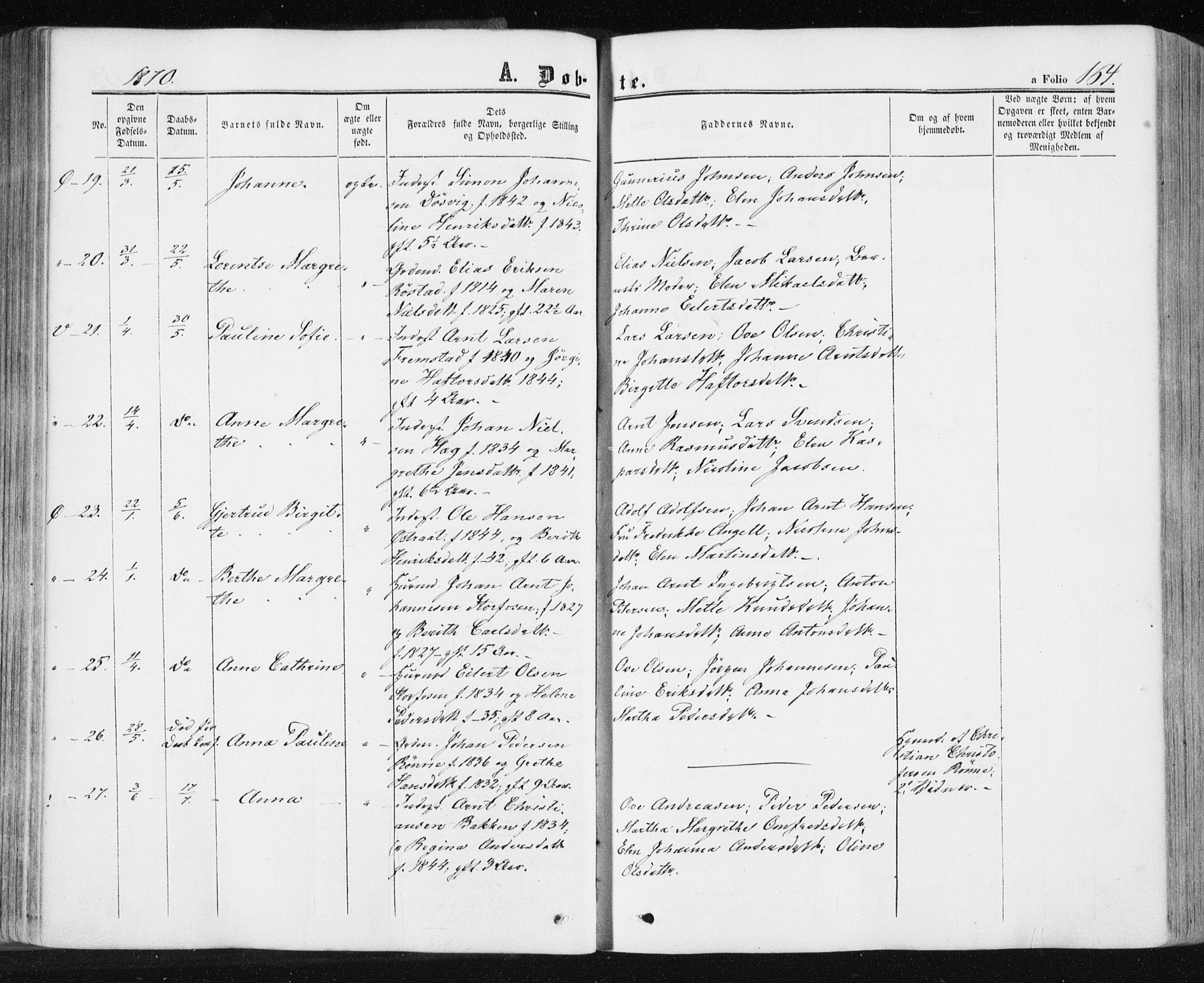 Ministerialprotokoller, klokkerbøker og fødselsregistre - Sør-Trøndelag, SAT/A-1456/659/L0737: Parish register (official) no. 659A07, 1857-1875, p. 164