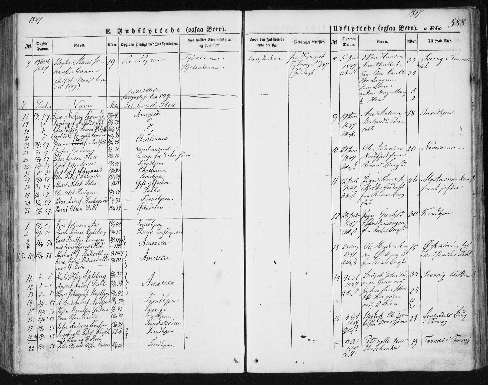 Ministerialprotokoller, klokkerbøker og fødselsregistre - Sør-Trøndelag, SAT/A-1456/681/L0931: Parish register (official) no. 681A09, 1845-1859, p. 588