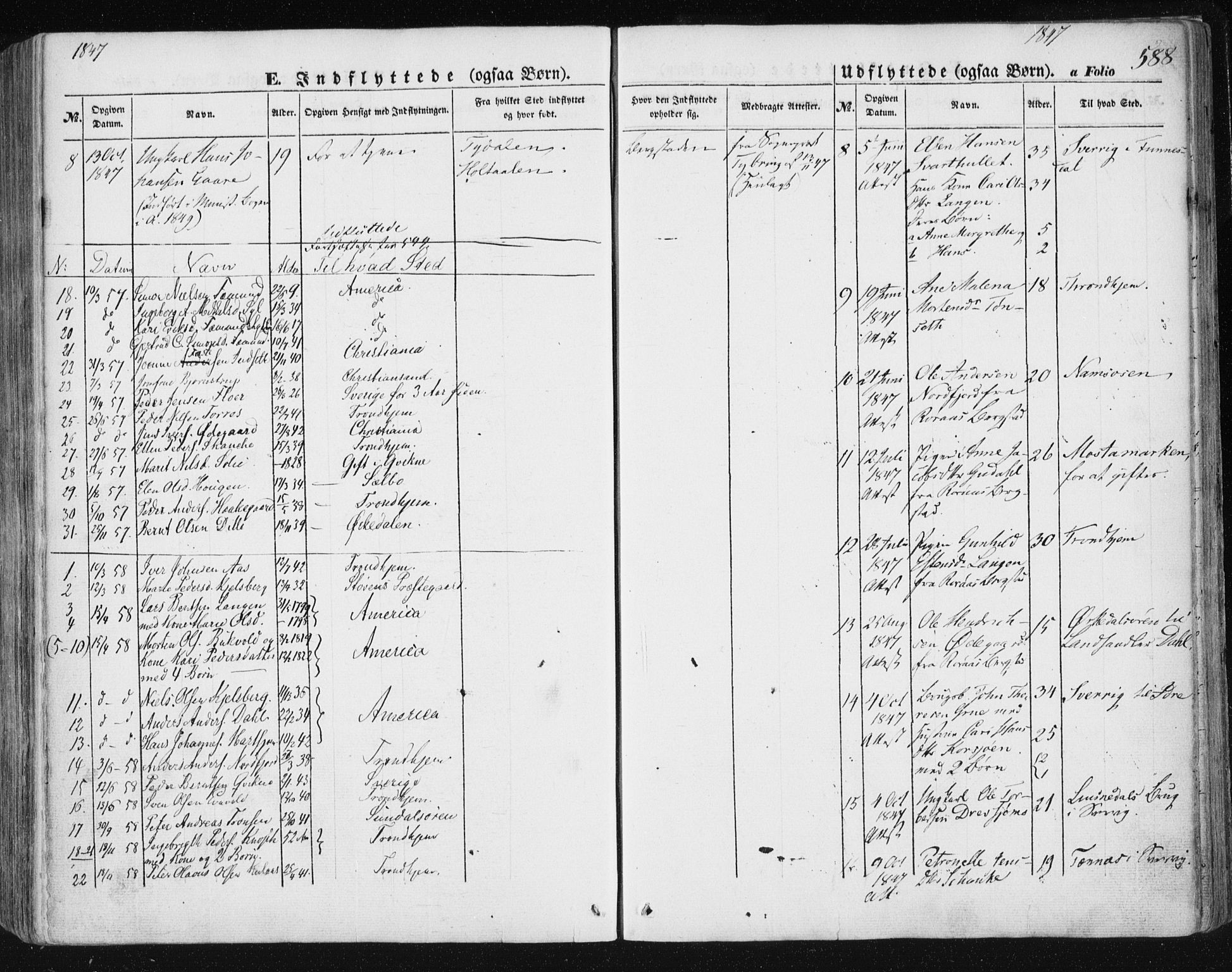 Ministerialprotokoller, klokkerbøker og fødselsregistre - Sør-Trøndelag, AV/SAT-A-1456/681/L0931: Parish register (official) no. 681A09, 1845-1859, p. 588