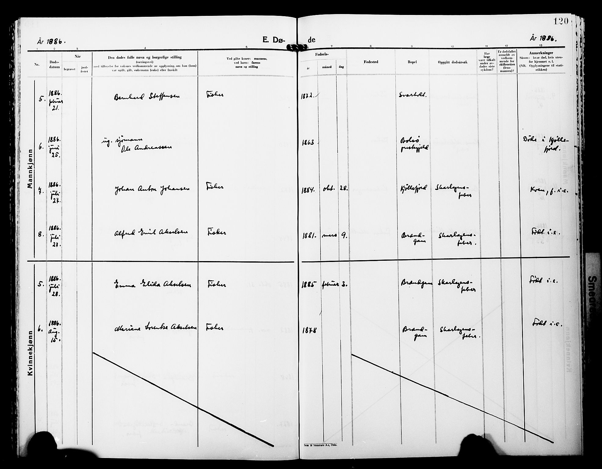 Lebesby sokneprestkontor, AV/SATØ-S-1353/H/Ha/L0005kirke: Parish register (official) no. 5, 1870-1902, p. 120