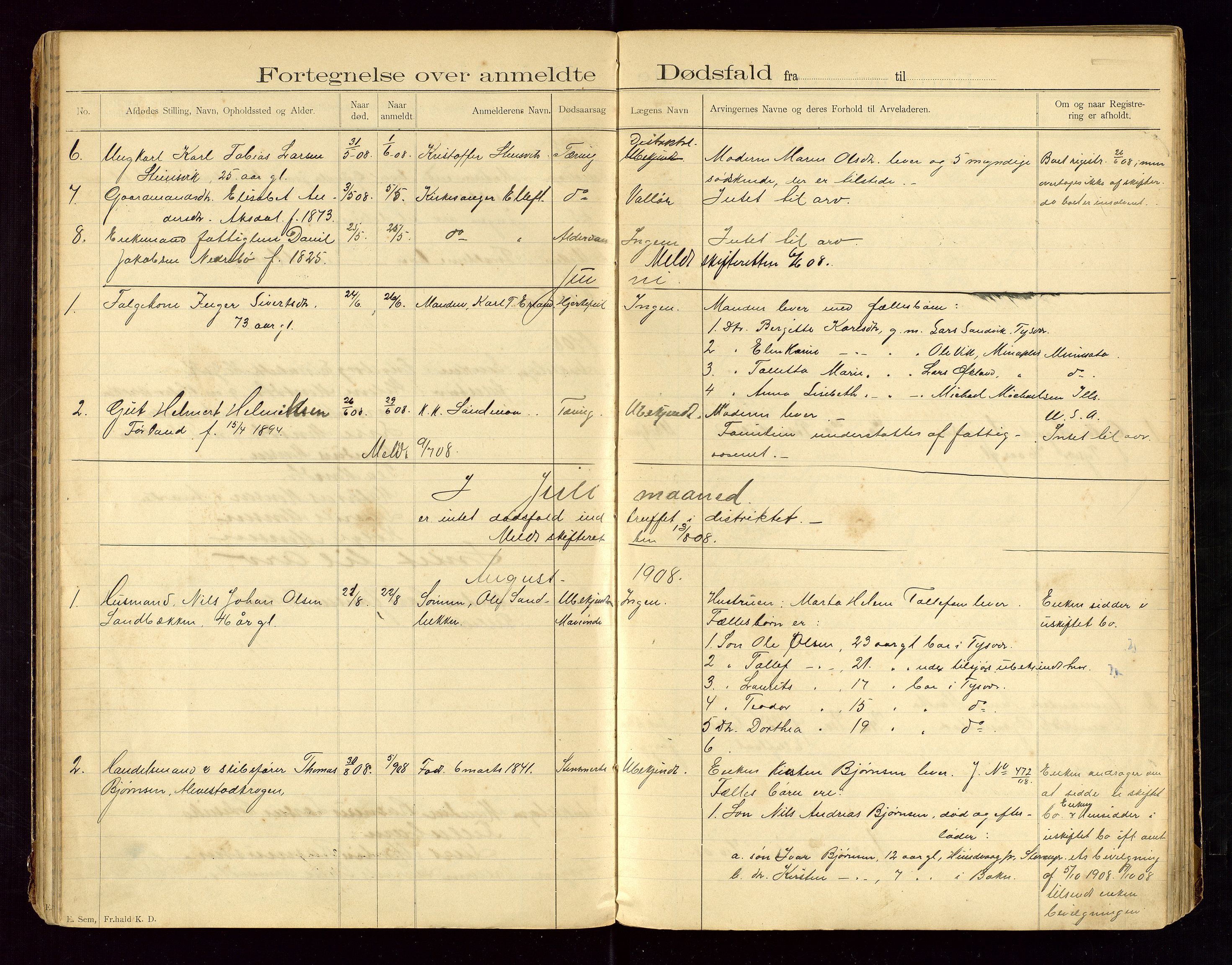 Tysvær lensmannskontor, AV/SAST-A-100192/Gga/L0002: "Dødsfalds-Protokol for Lensmanden i Tysvær Lensmandsdistrikt", 1897-1916