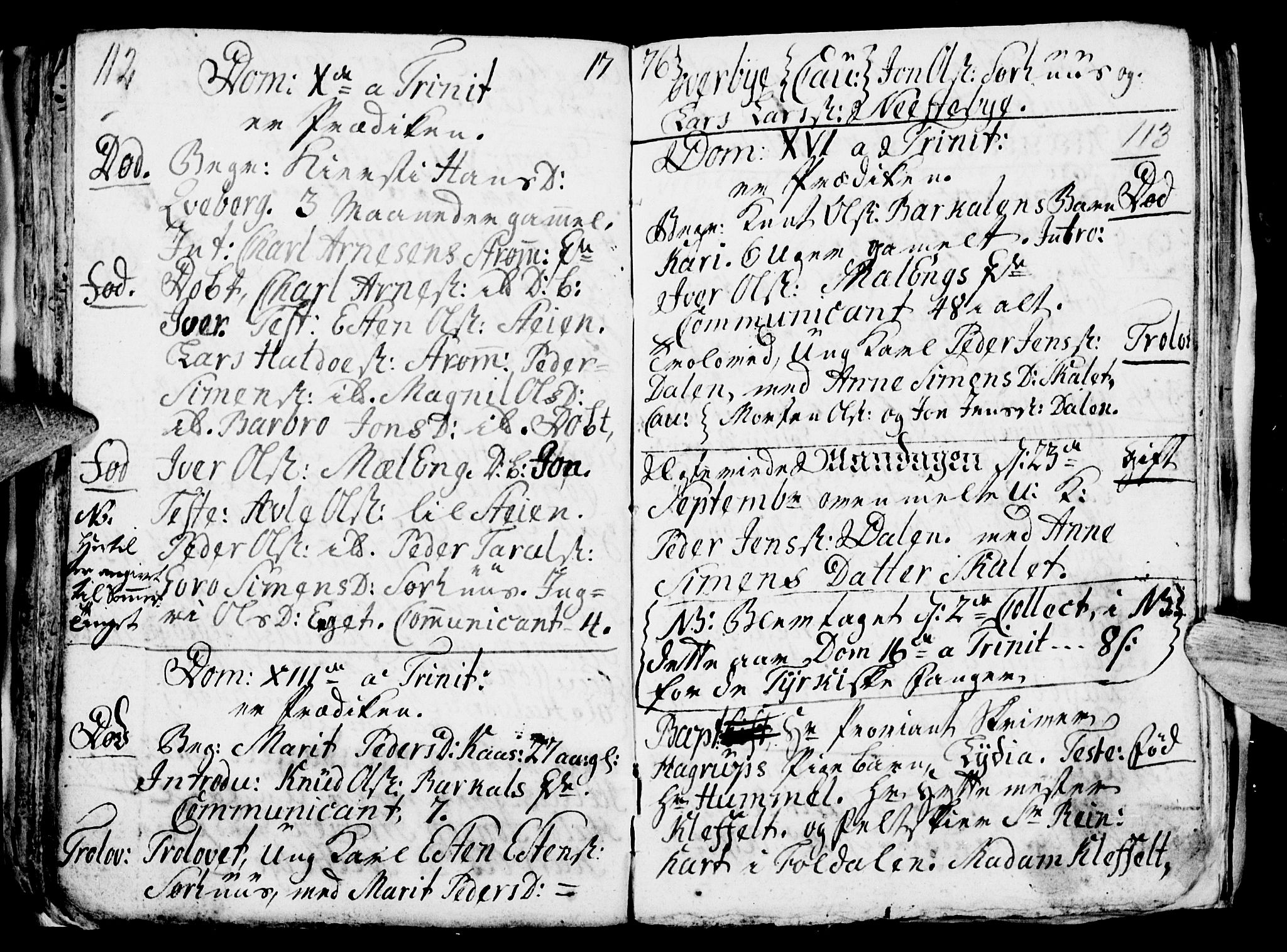 Tynset prestekontor, SAH/PREST-058/H/Ha/Hab/L0009: Parish register (official) no. 9, 1769-1781, p. 112-113
