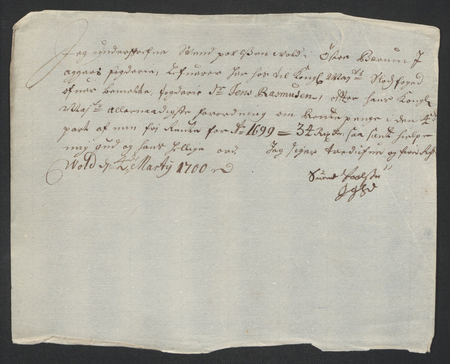 Rentekammeret inntil 1814, Reviderte regnskaper, Fogderegnskap, AV/RA-EA-4092/R10/L0442: Fogderegnskap Aker og Follo, 1699, p. 491