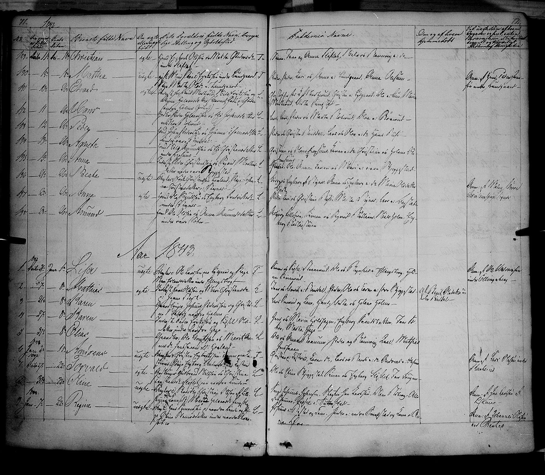 Fåberg prestekontor, SAH/PREST-086/H/Ha/Haa/L0005: Parish register (official) no. 5, 1836-1854, p. 71-72