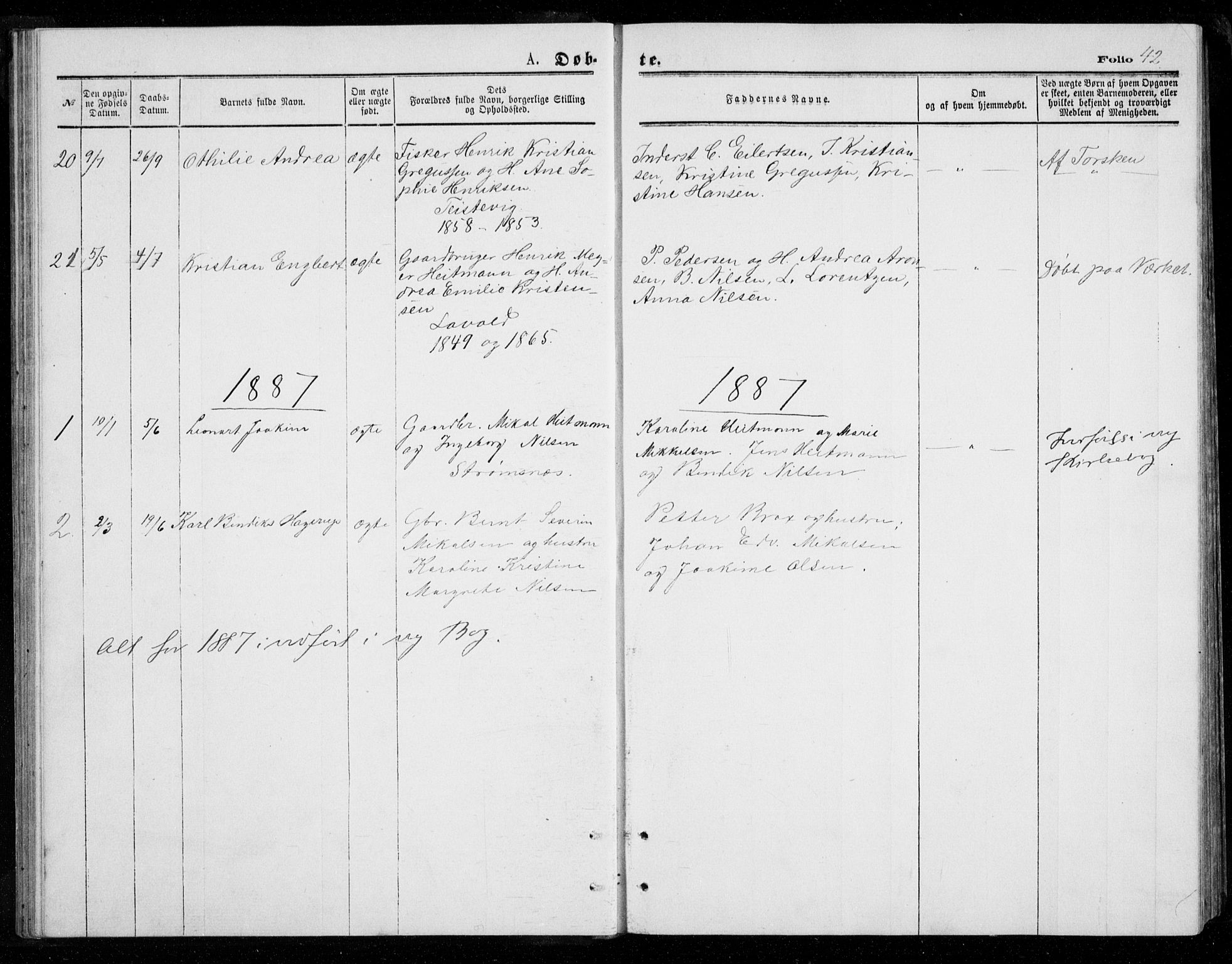 Berg sokneprestkontor, SATØ/S-1318/G/Ga/Gab/L0003klokker: Parish register (copy) no. 3, 1874-1886, p. 42