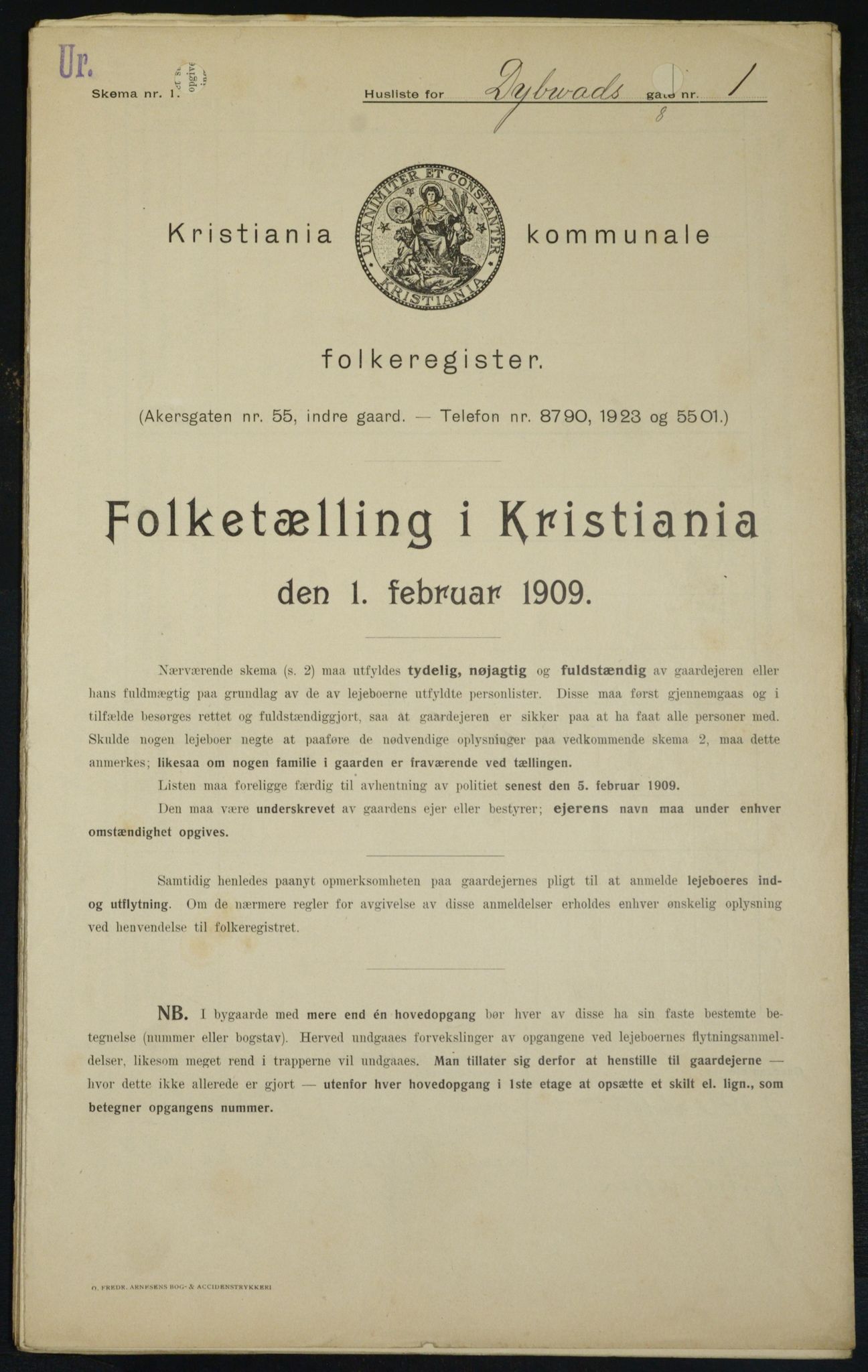 OBA, Municipal Census 1909 for Kristiania, 1909, p. 15904