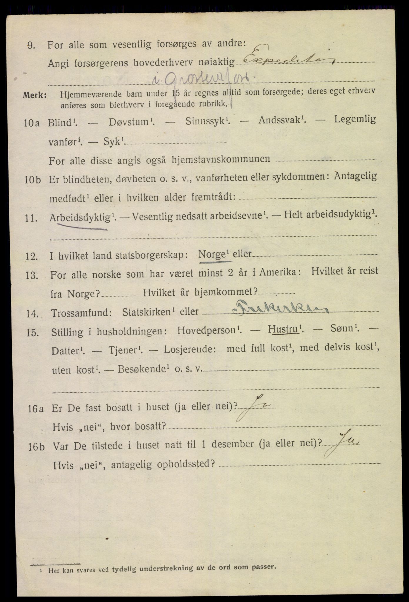 SAK, 1920 census for Arendal, 1920, p. 24049