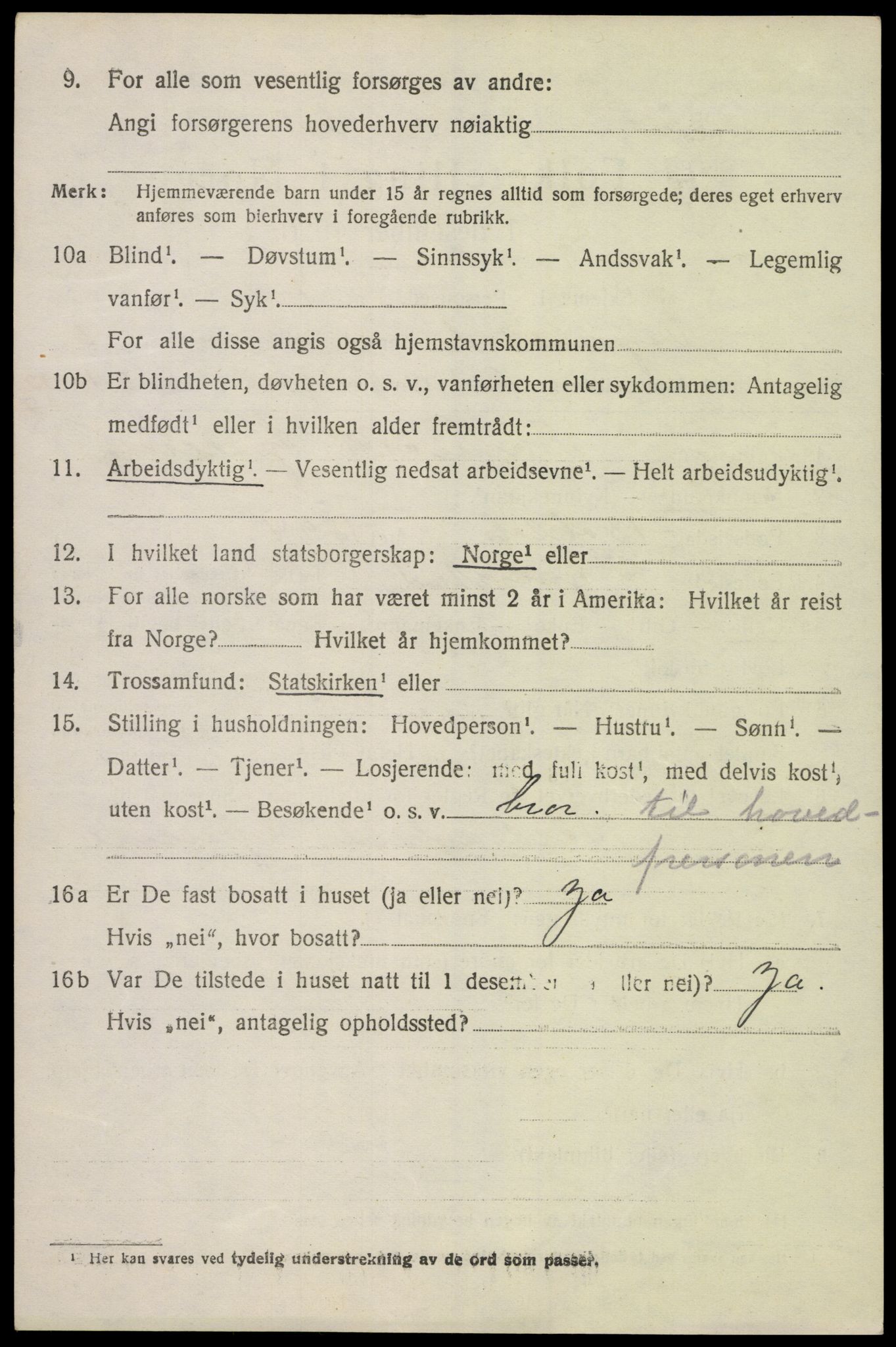 SAK, 1920 census for Vigmostad, 1920, p. 842