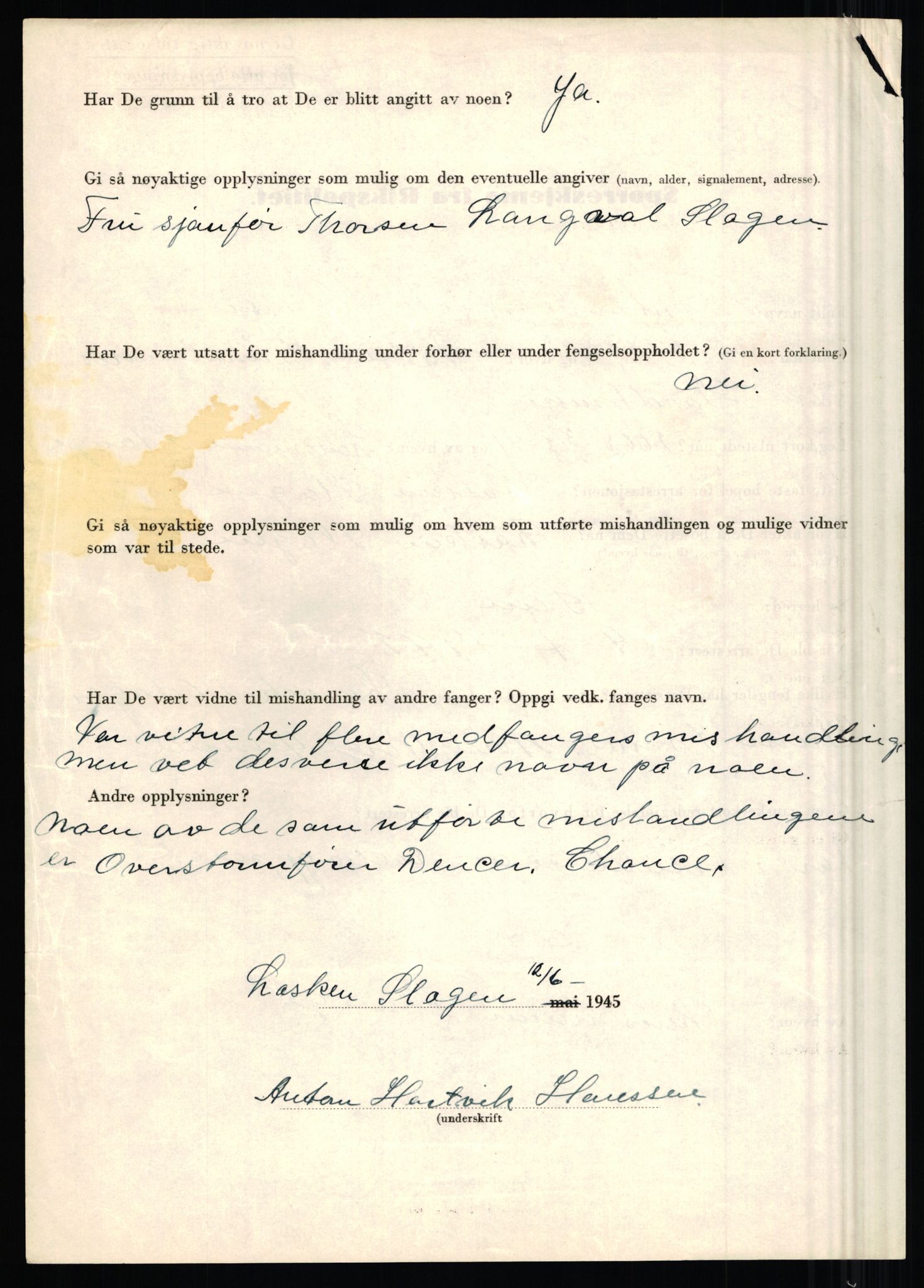 Rikspolitisjefen, AV/RA-S-1560/L/L0006: Hansen, Adolf Boye - Hemstad, Gunnar, 1940-1945, p. 16