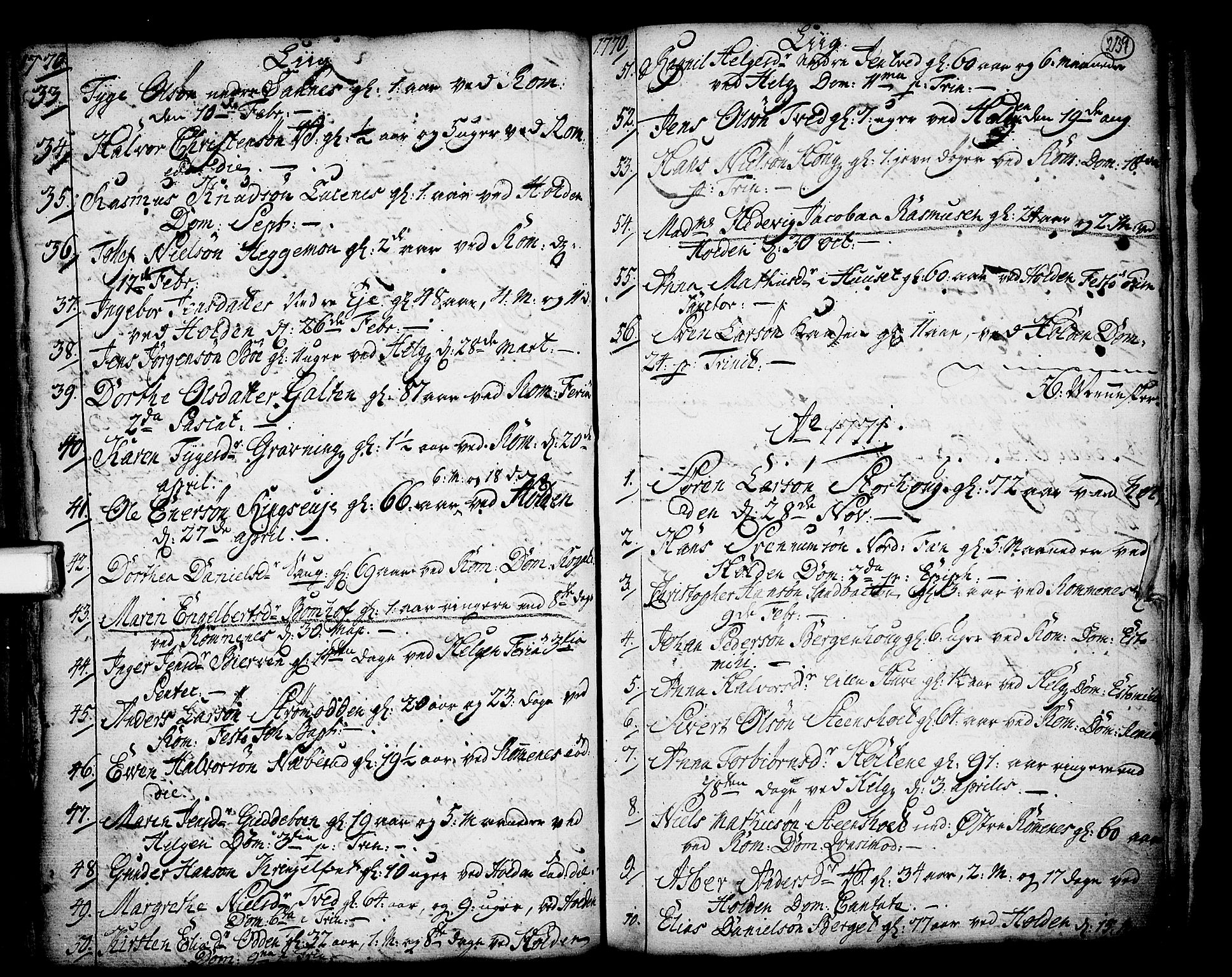 Holla kirkebøker, AV/SAKO-A-272/F/Fa/L0001: Parish register (official) no. 1, 1717-1779, p. 239