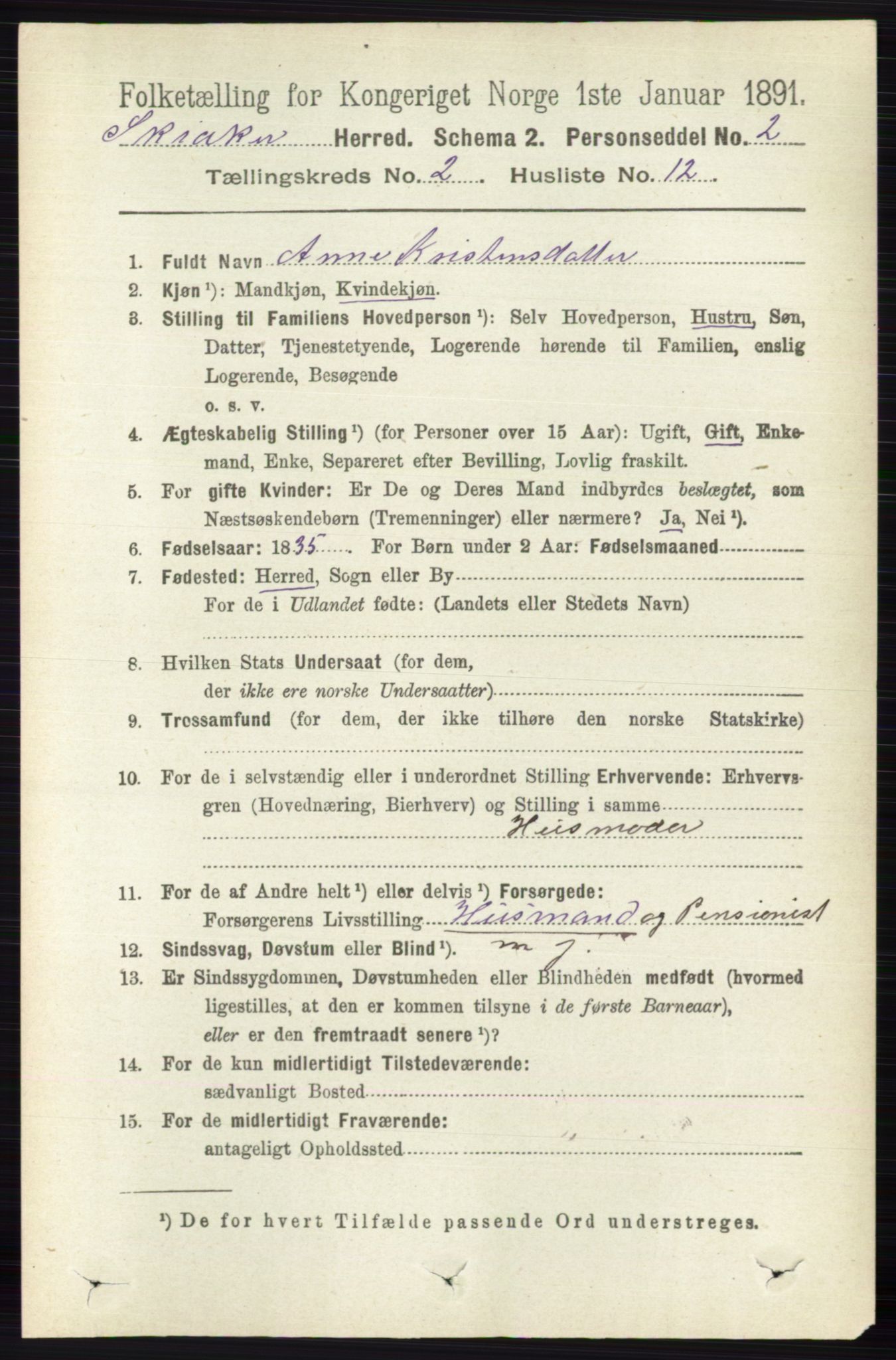 RA, 1891 census for 0513 Skjåk, 1891, p. 586