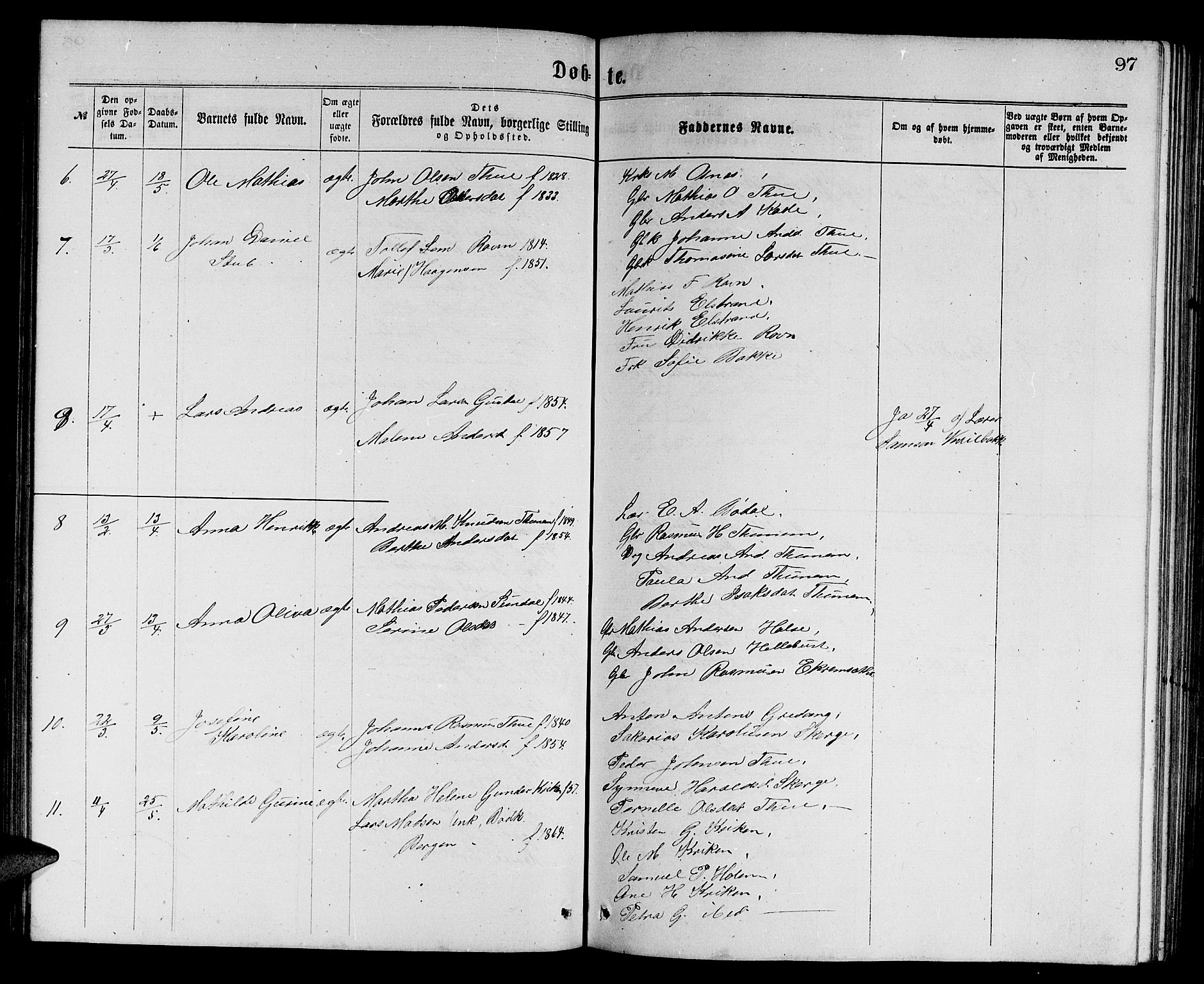 Ministerialprotokoller, klokkerbøker og fødselsregistre - Møre og Romsdal, SAT/A-1454/501/L0016: Parish register (copy) no. 501C02, 1868-1884, p. 97