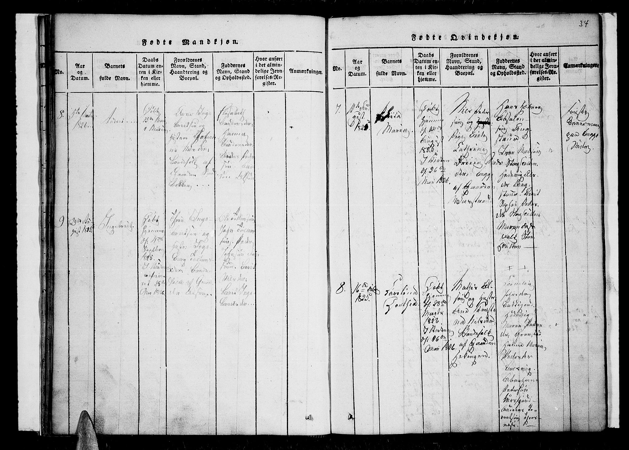 Lenvik sokneprestembete, SATØ/S-1310/H/Ha/Haa/L0003kirke: Parish register (official) no. 3, 1820-1831, p. 34