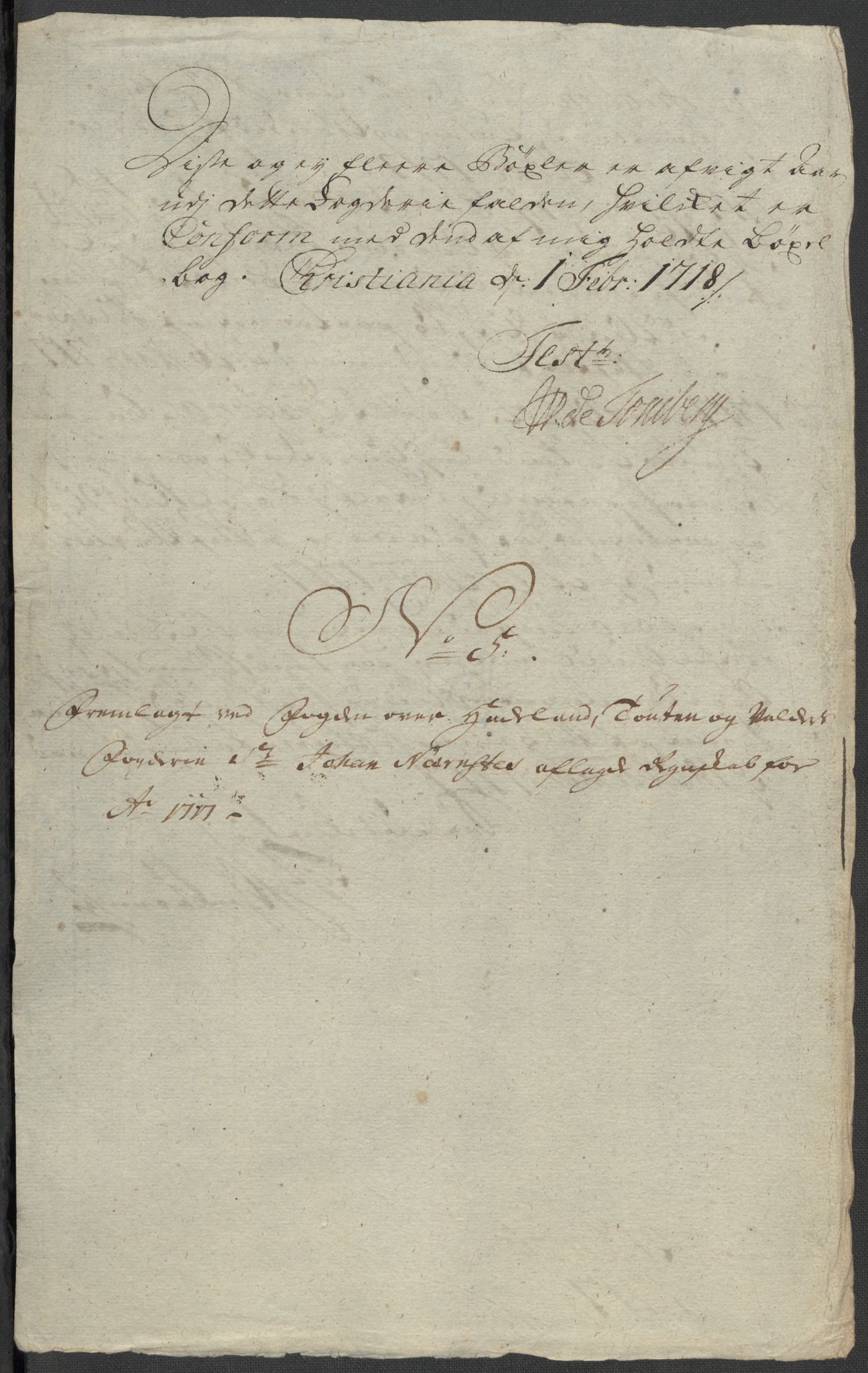 Rentekammeret inntil 1814, Reviderte regnskaper, Fogderegnskap, AV/RA-EA-4092/R18/L1318: Fogderegnskap Hadeland, Toten og Valdres, 1717, p. 65