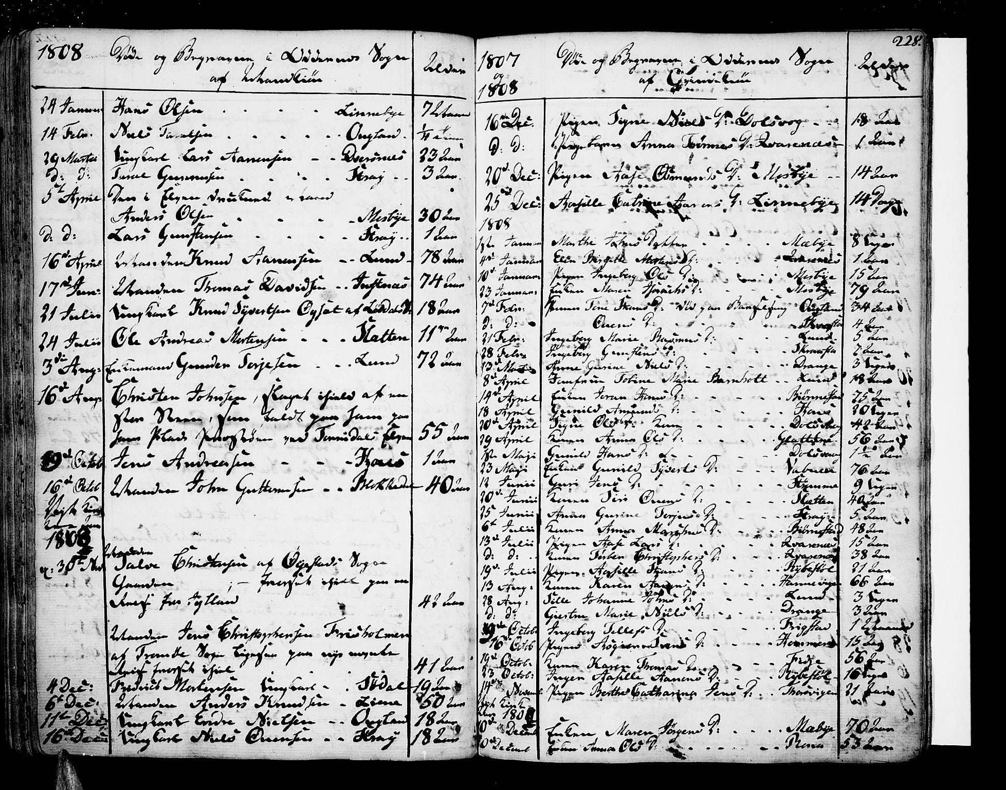 Oddernes sokneprestkontor, SAK/1111-0033/F/Fa/Faa/L0004: Parish register (official) no. A 4, 1764-1820, p. 228